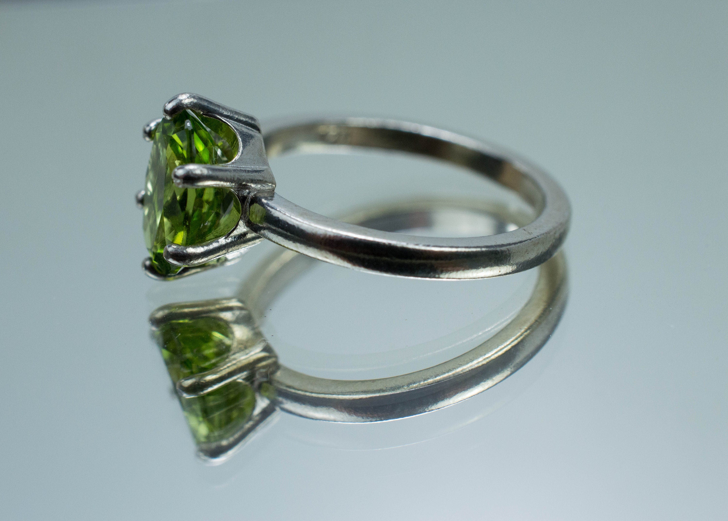 Peridot Ring, Natural Untreated Tanzania Peridot; 2.035cts