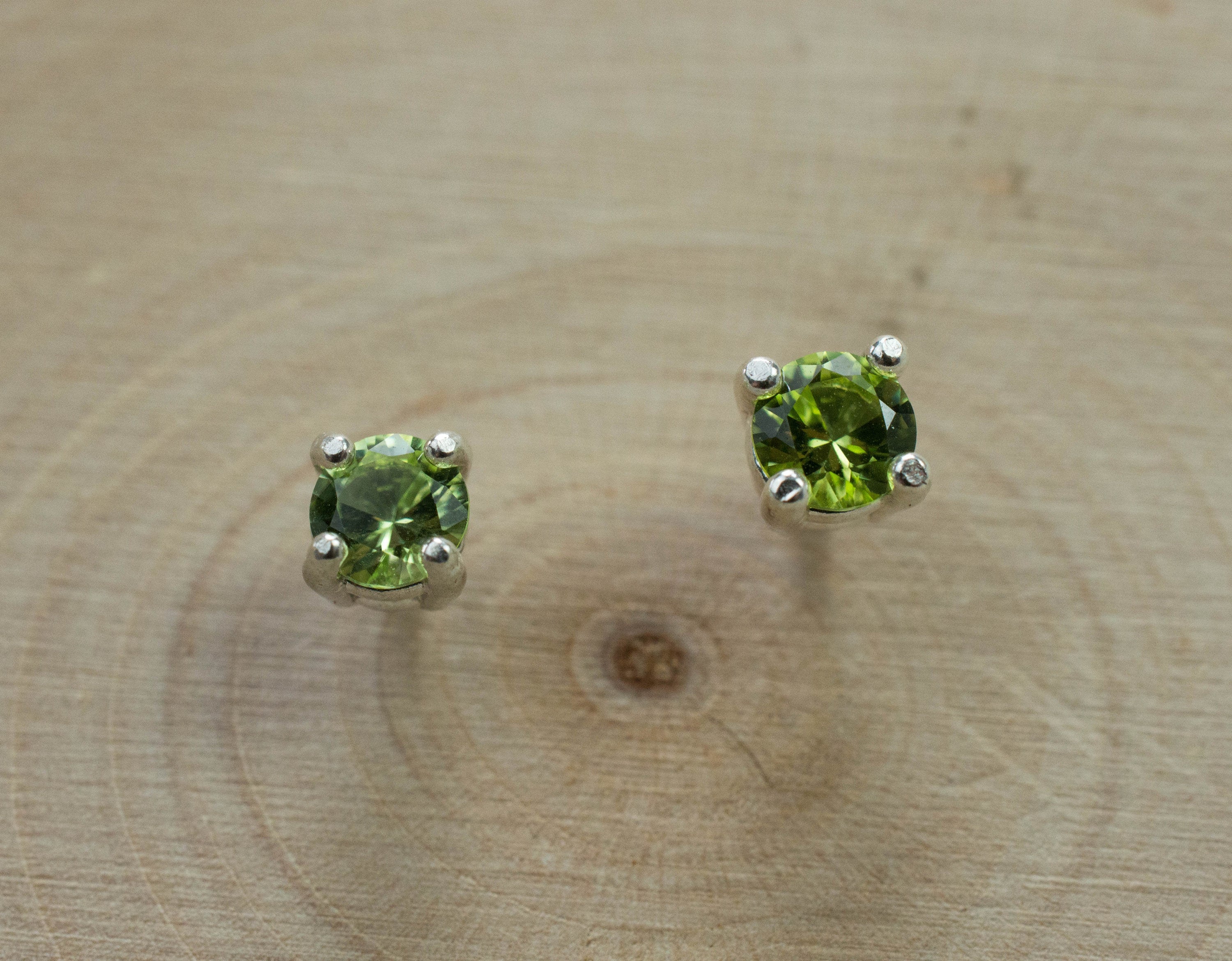 Peridot Earrings; Natural Untreated Tanzania Go Go Peridot; 0.450cts