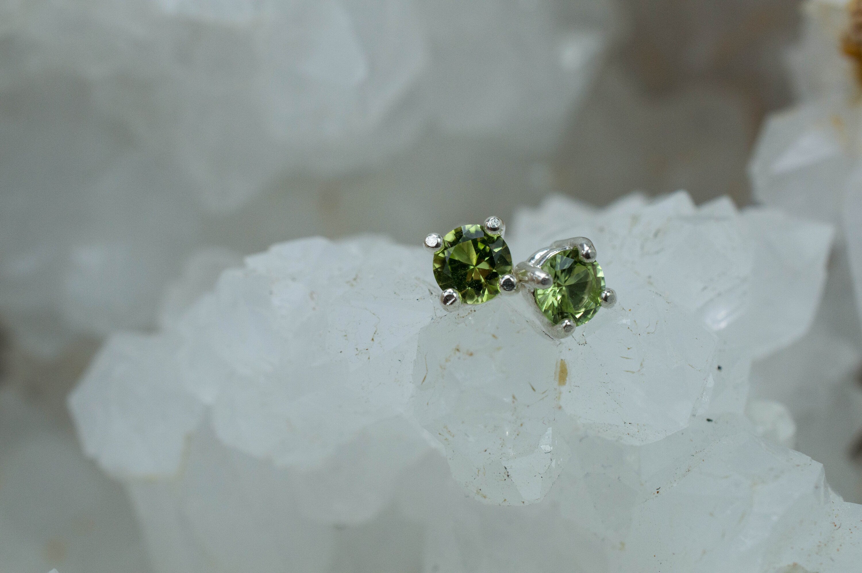 Peridot Earrings; Natural Untreated Tanzania Go Go Peridot; 0.450cts