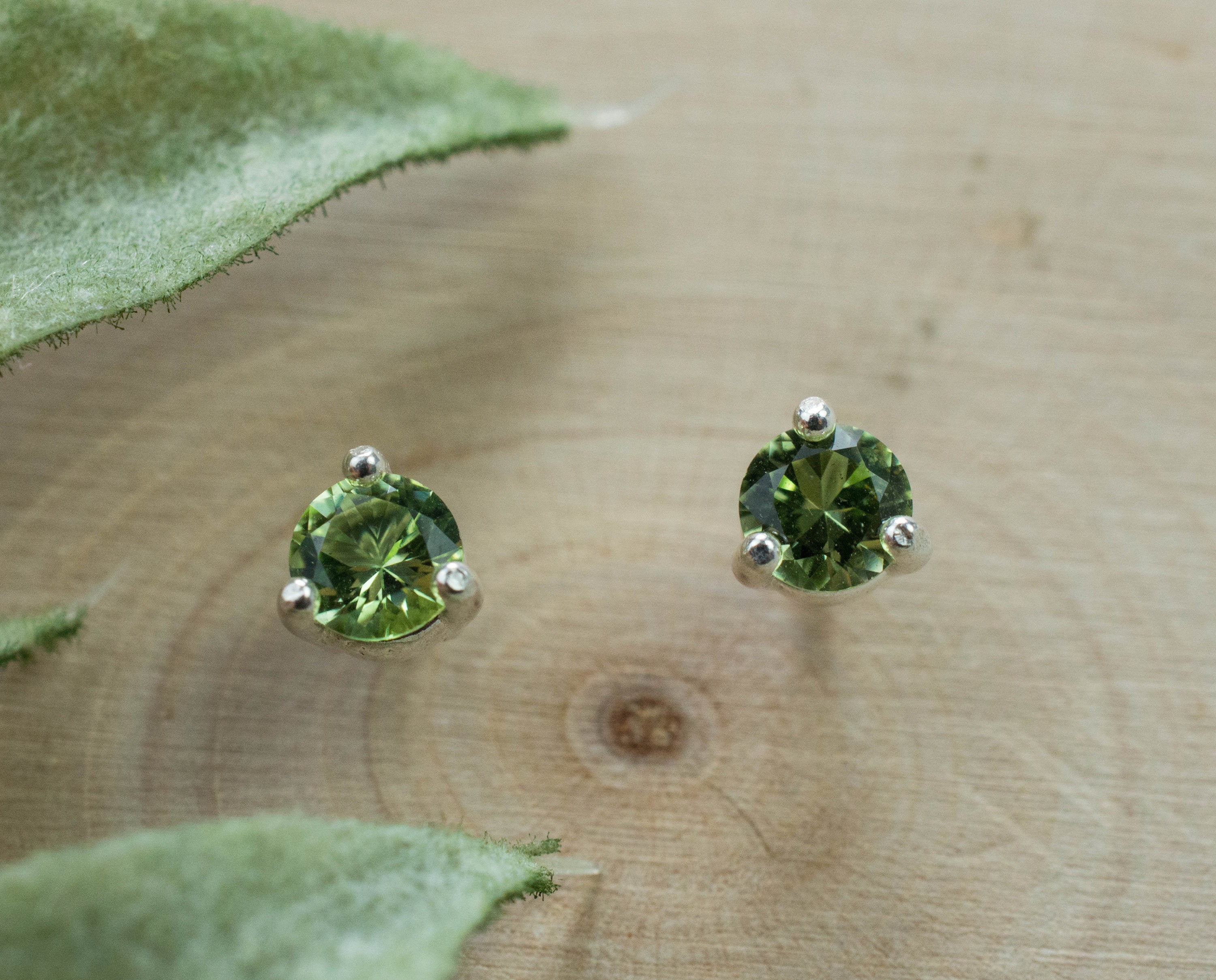 Peridot Earrings; Natural Untreated Tanzania Go Go Peridot; 0.455cts