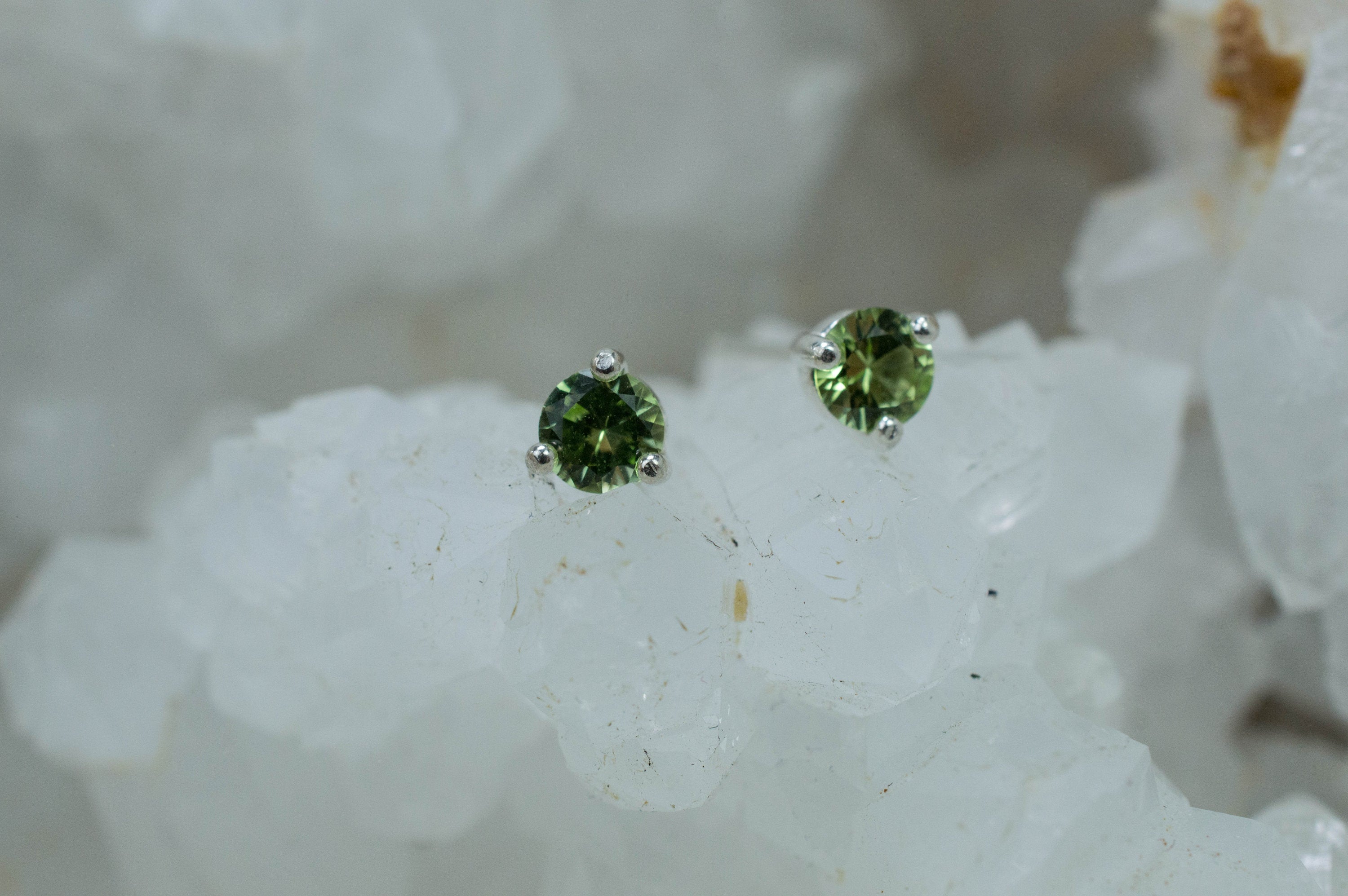 Peridot Earrings; Natural Untreated Tanzania Go Go Peridot; 0.455cts