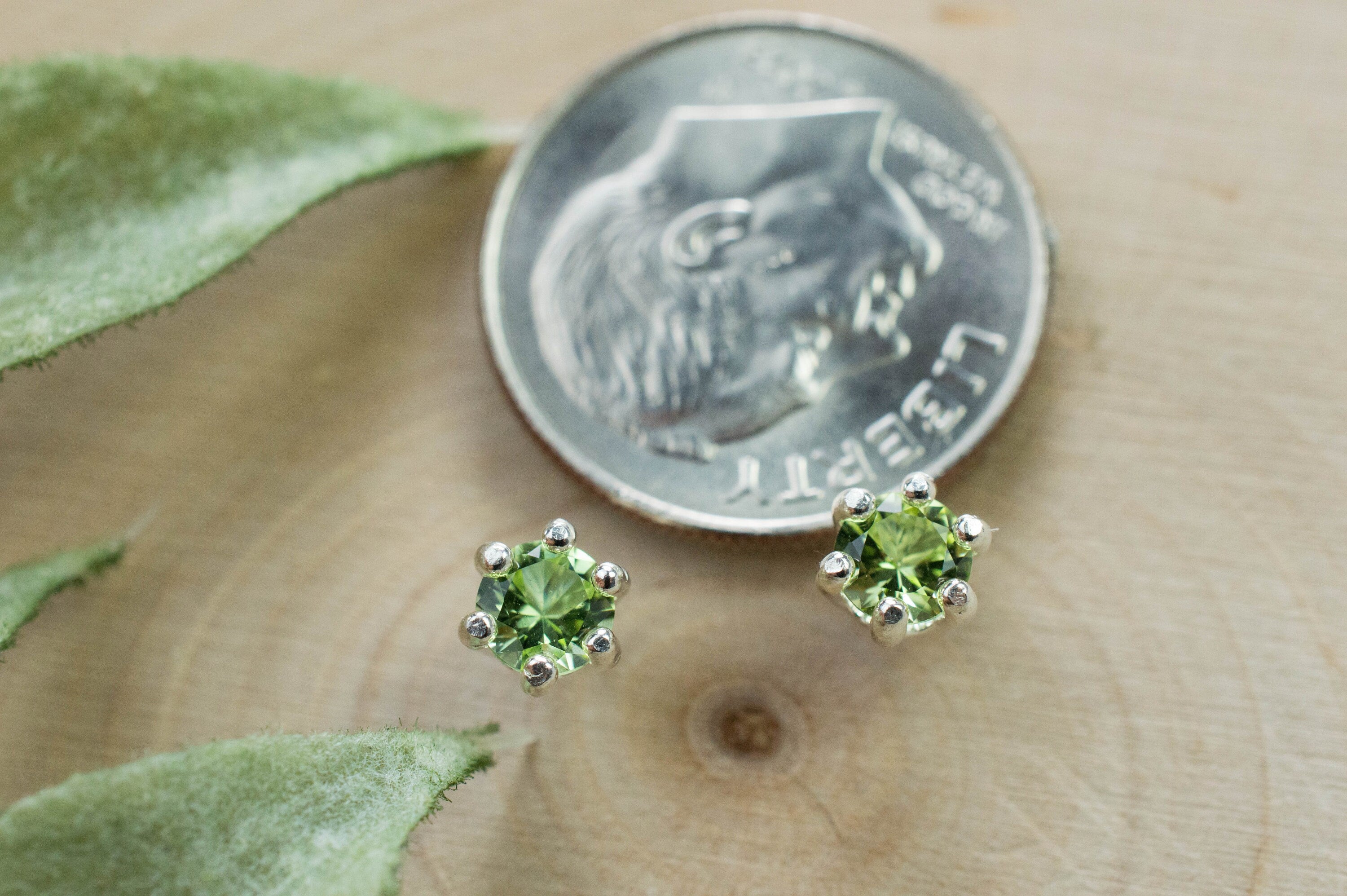 Peridot Earrings; Natural Untreated Tanzania Go Go Peridot; 0.465cts