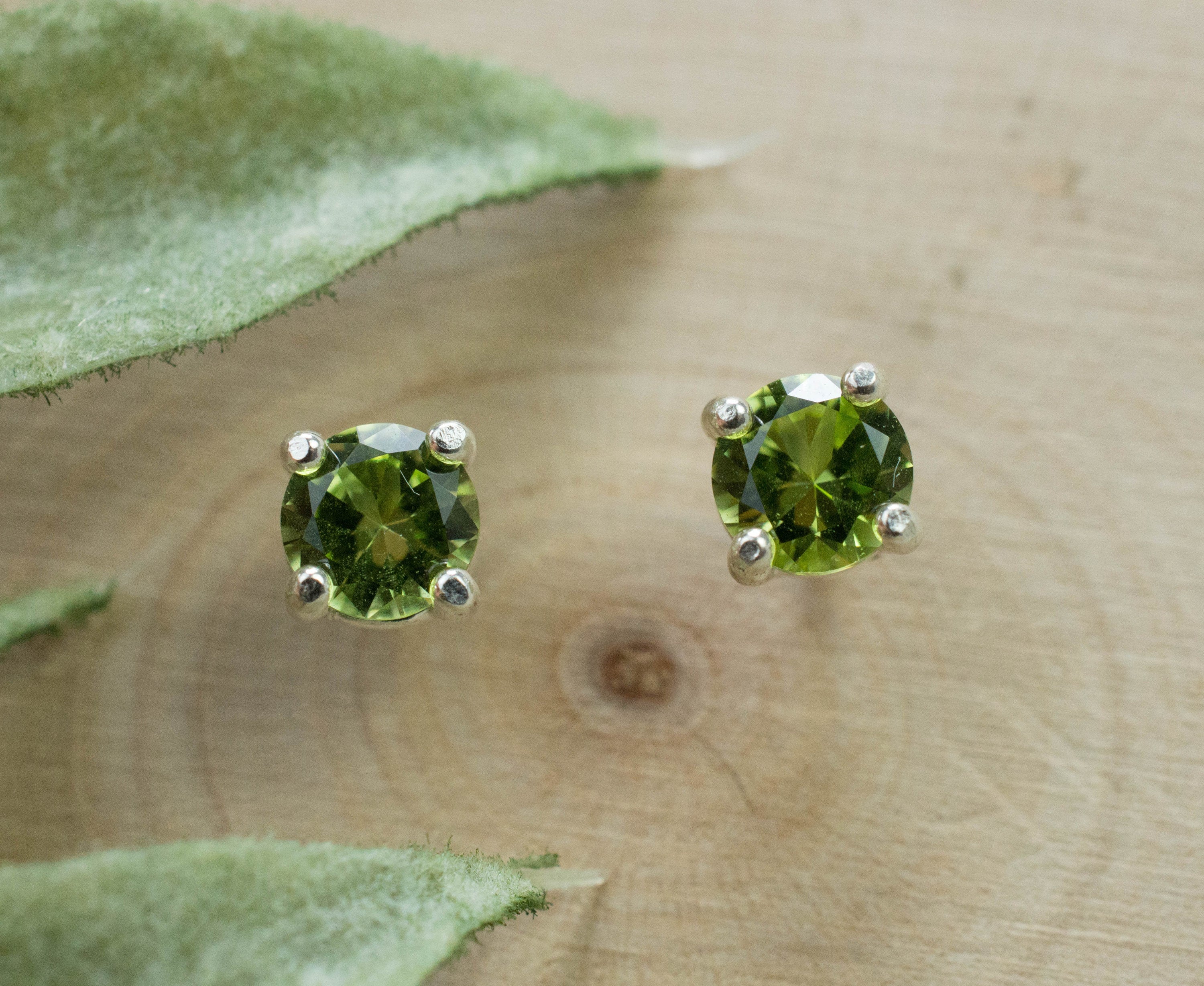 Peridot Earrings; Natural Untreated Tanzania Go Go Peridot; 0.680cts