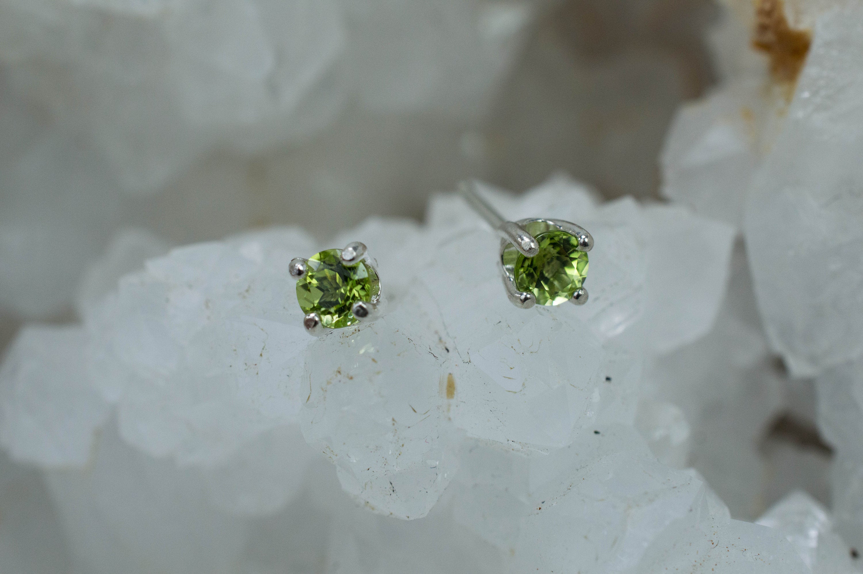 Peridot Earrings; Natural Untreated Arizona Peridot; 0.560cts