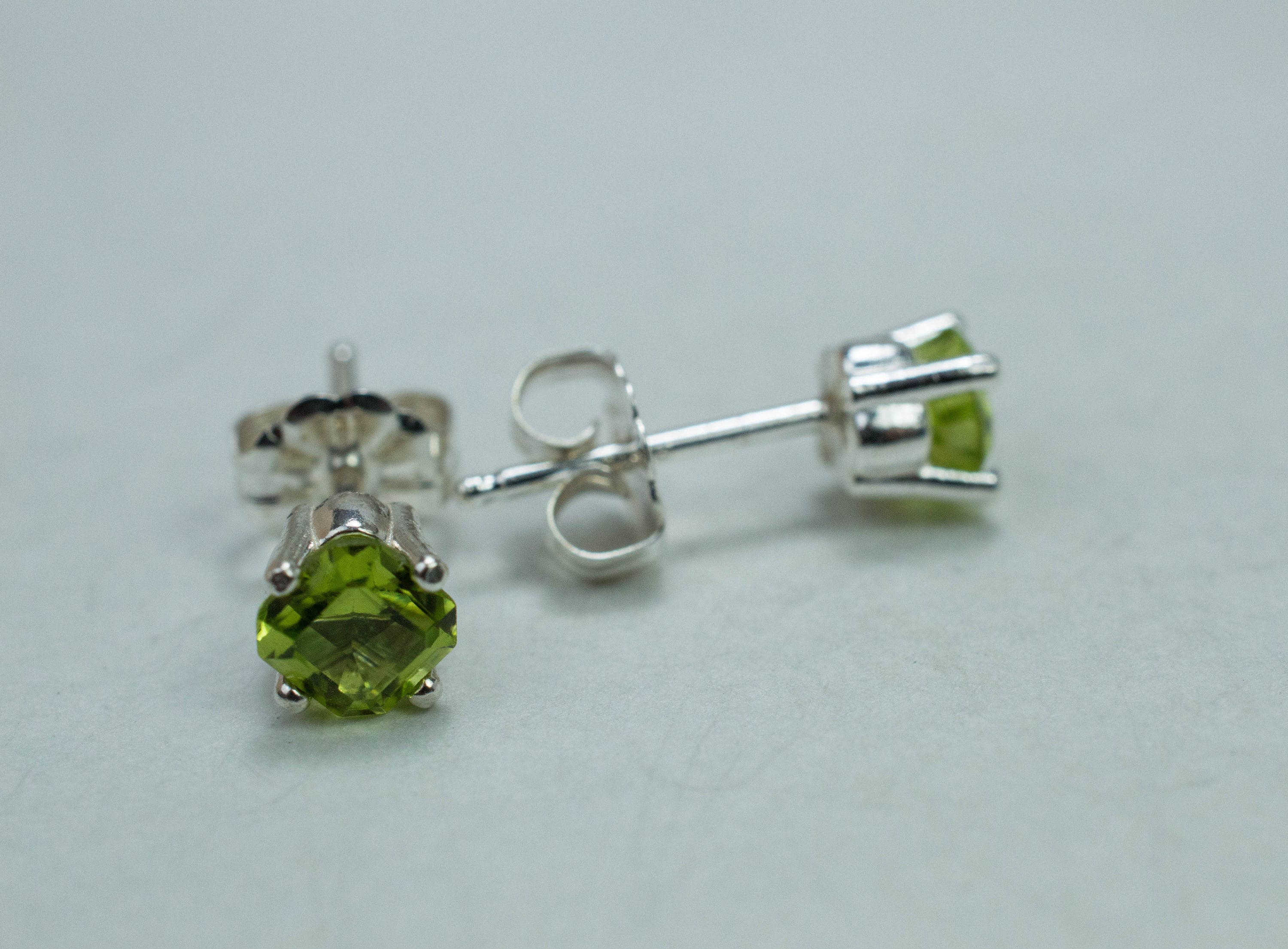 Peridot Earrings; Natural Untreated Arizona Peridot; 0.915cts