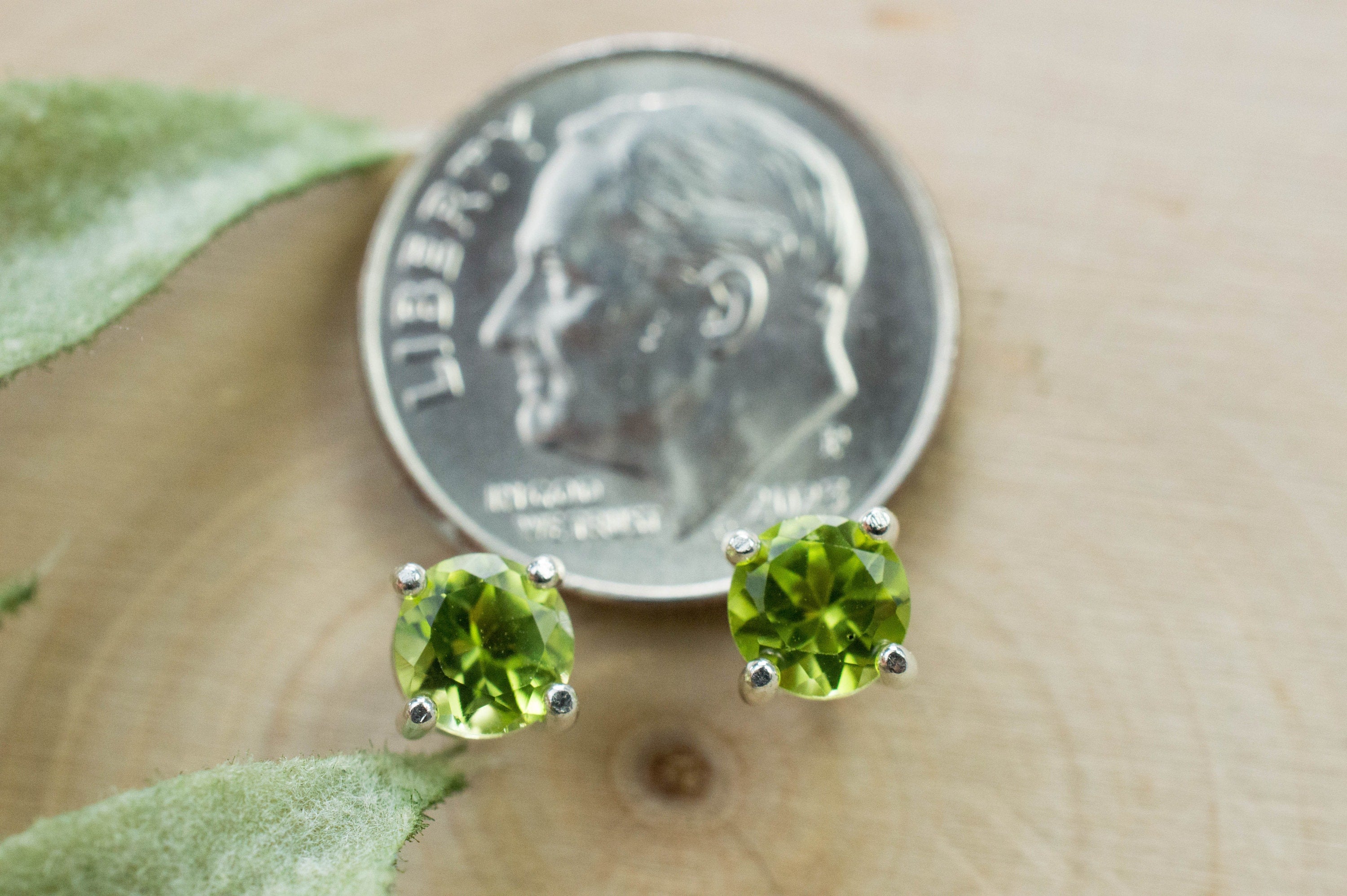 Peridot Earrings; Natural Untreated Arizona Peridot; 1.195cts