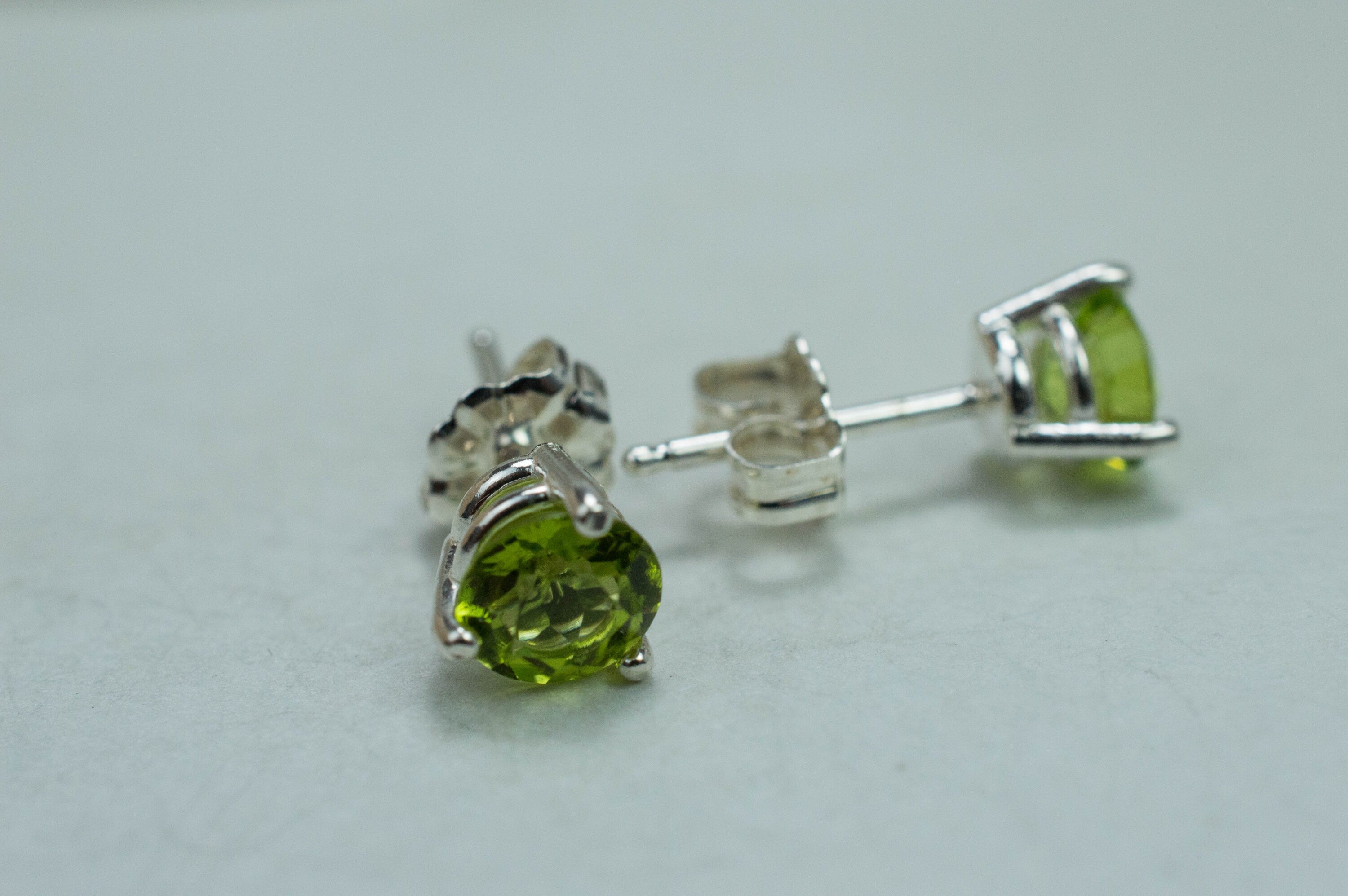 Peridot Earrings; Natural Untreated Arizona Peridot; 1.295cts