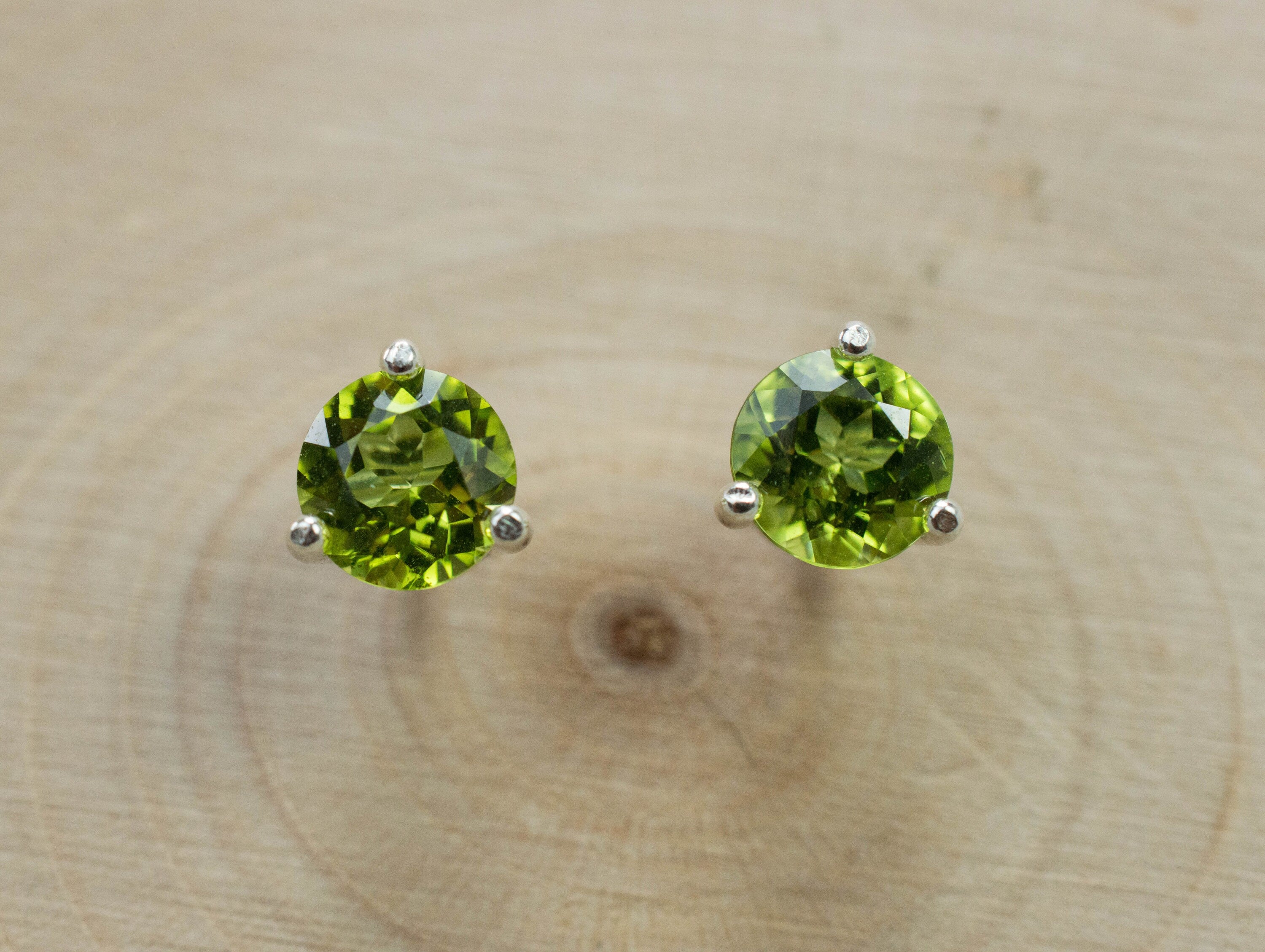 Peridot Earrings; Natural Untreated Arizona Peridot; 1.295cts