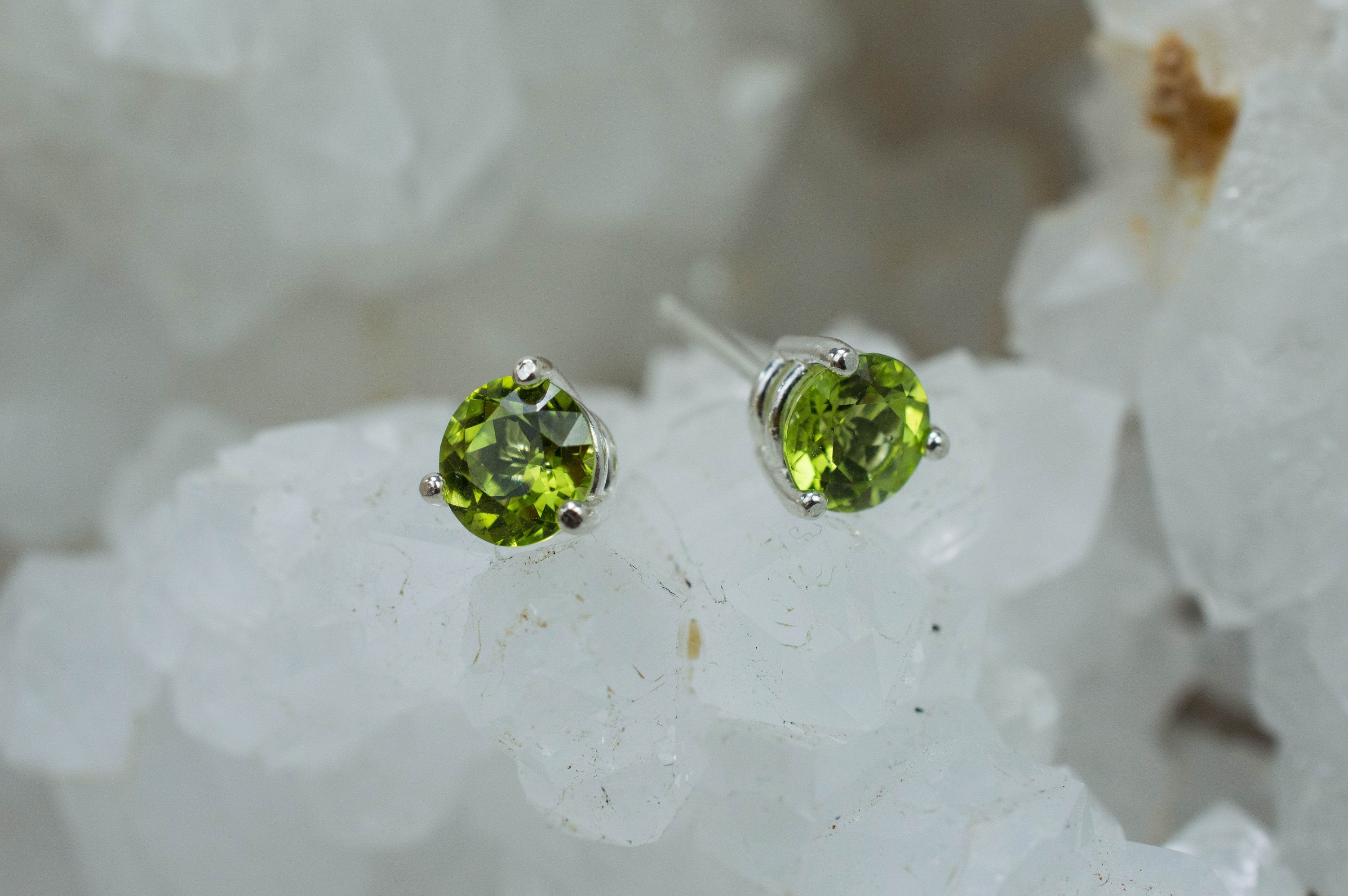 Peridot Earrings; Natural Untreated Arizona Peridot; 1.295cts