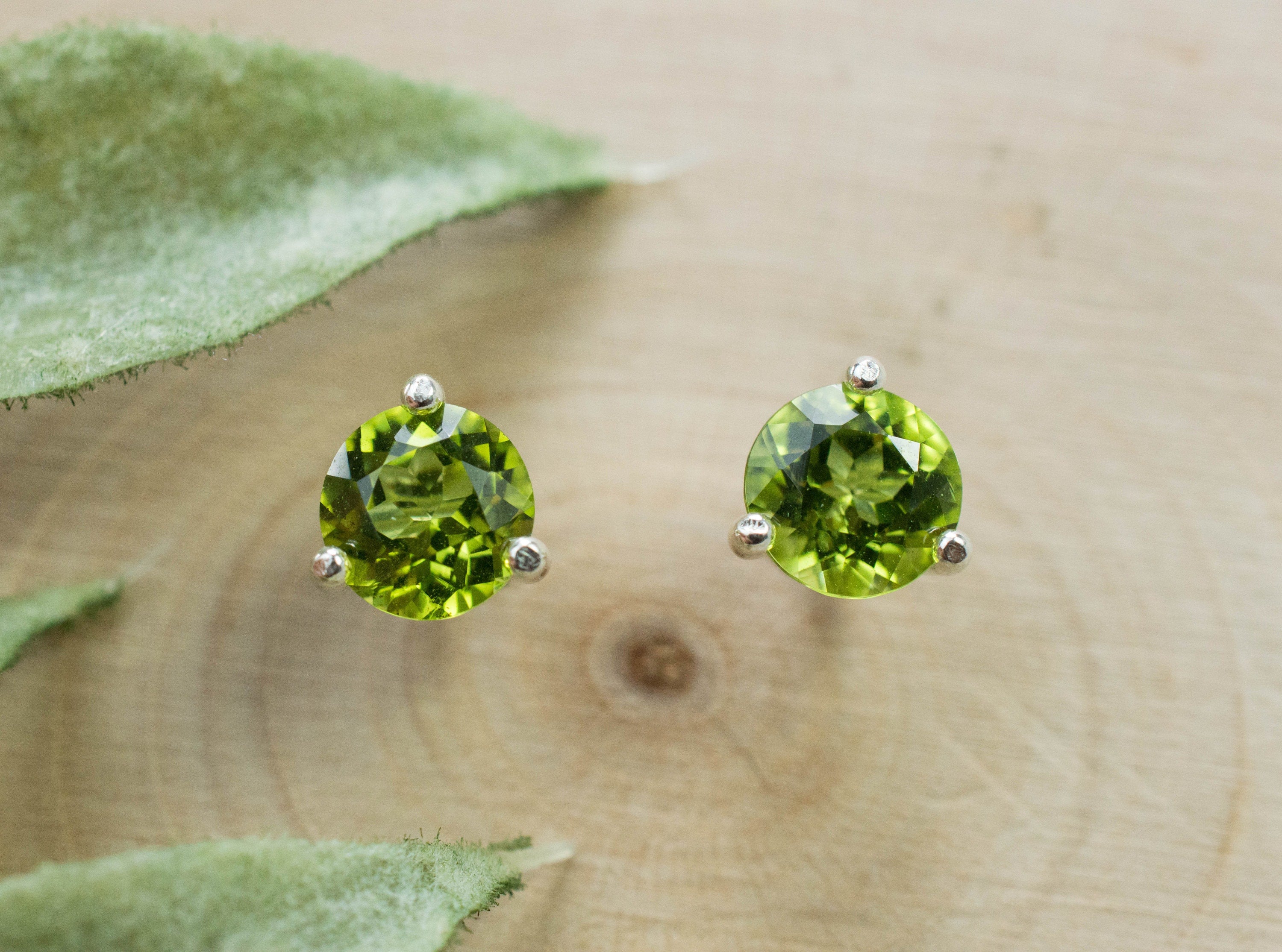 Peridot Earrings; Natural Untreated Arizona Peridot; 1.295cts