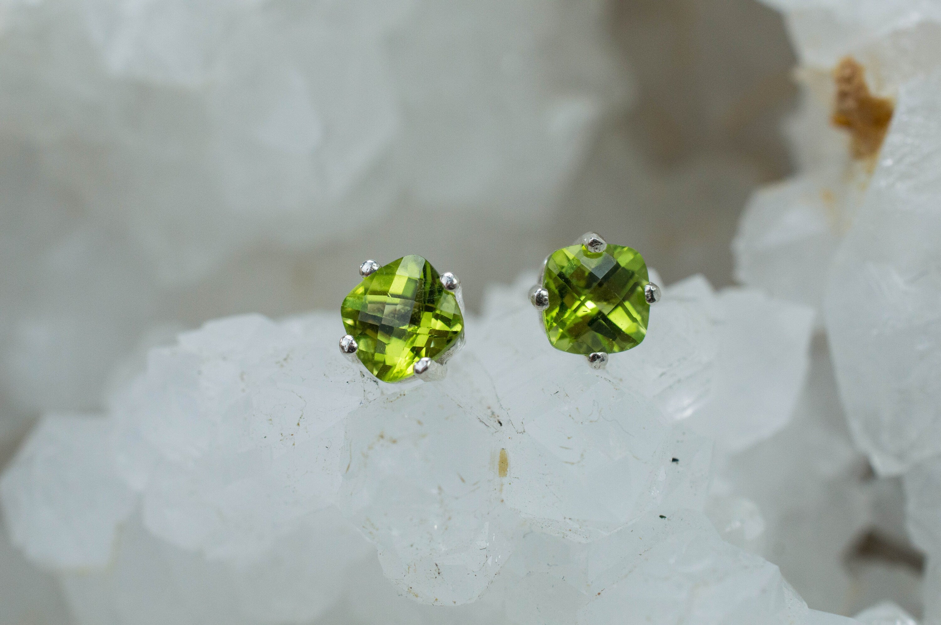 Peridot Earrings; Natural Untreated Arizona Peridot; 1.450cts