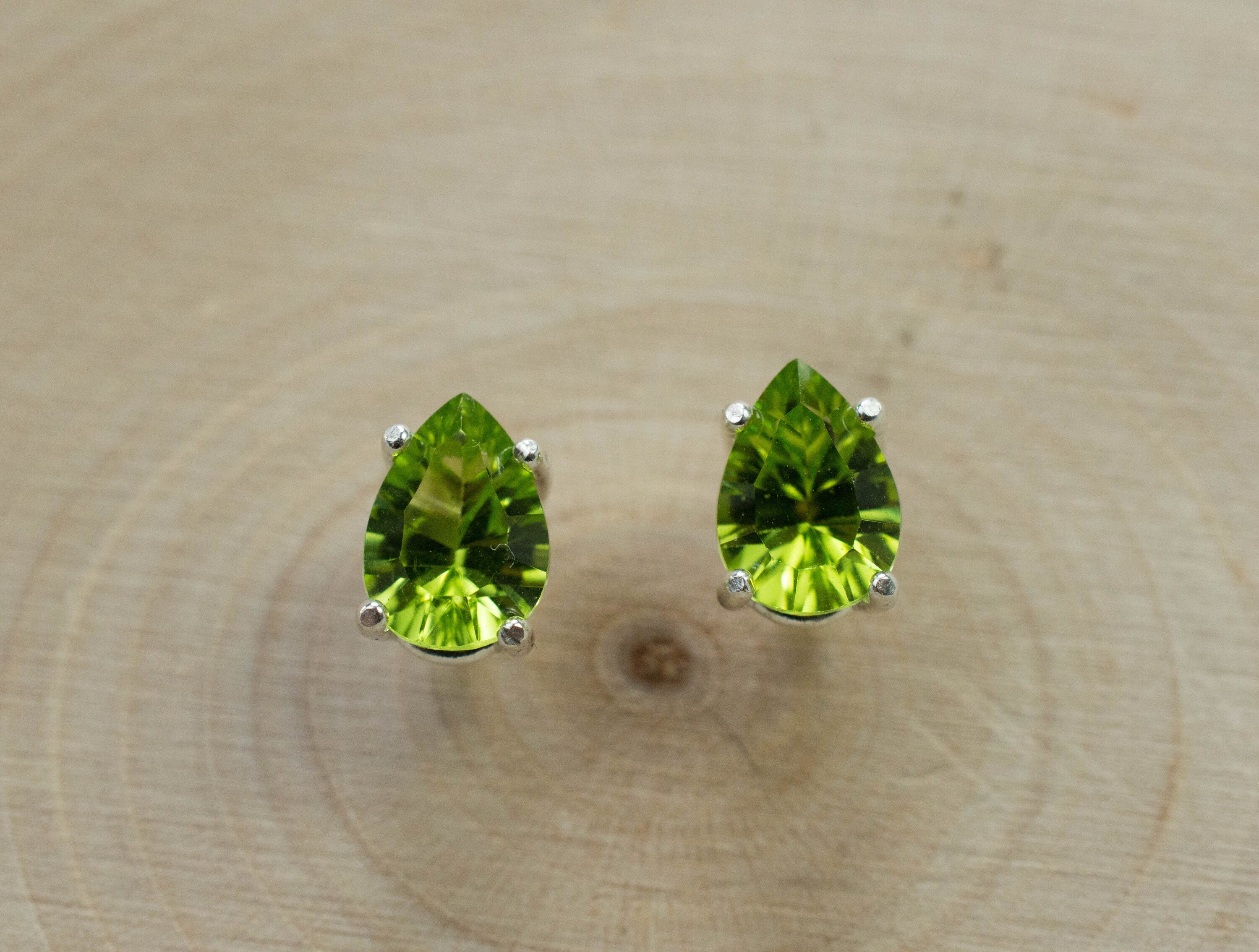 Peridot Earrings; Natural Untreated Arizona Peridot; 1.740cts