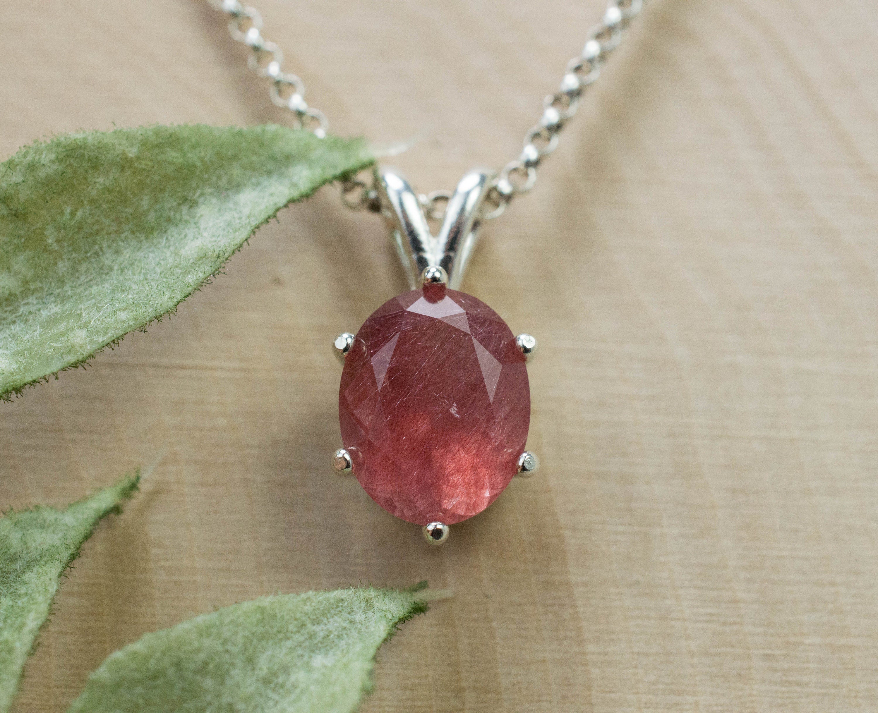 Strawberry Quartz Pendant; Natural Untreated Mexico Strawberry Quartz; 2.560cts