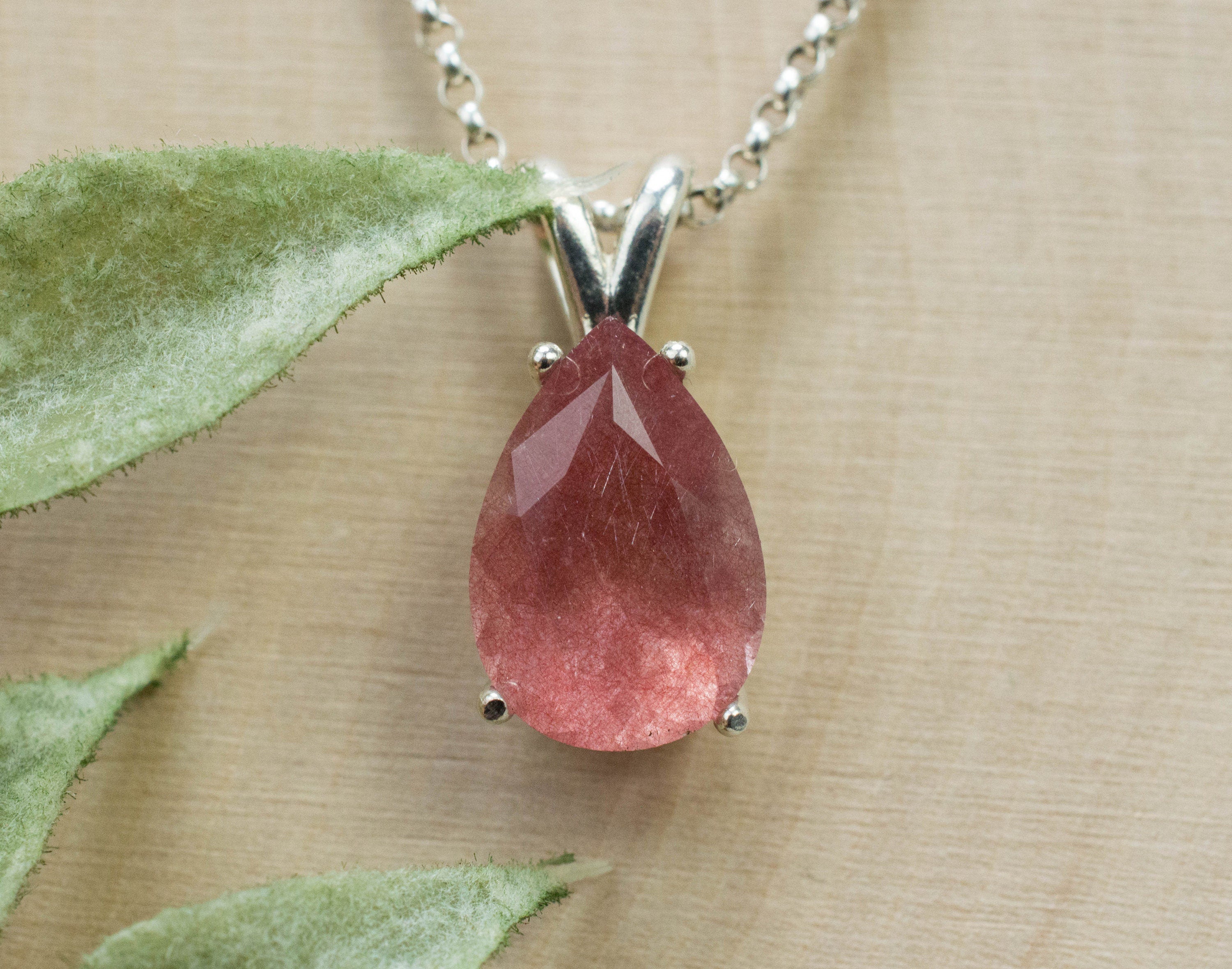 Strawberry Quartz Pendant; Natural Untreated Mexico Strawberry Quartz; 3.225cts