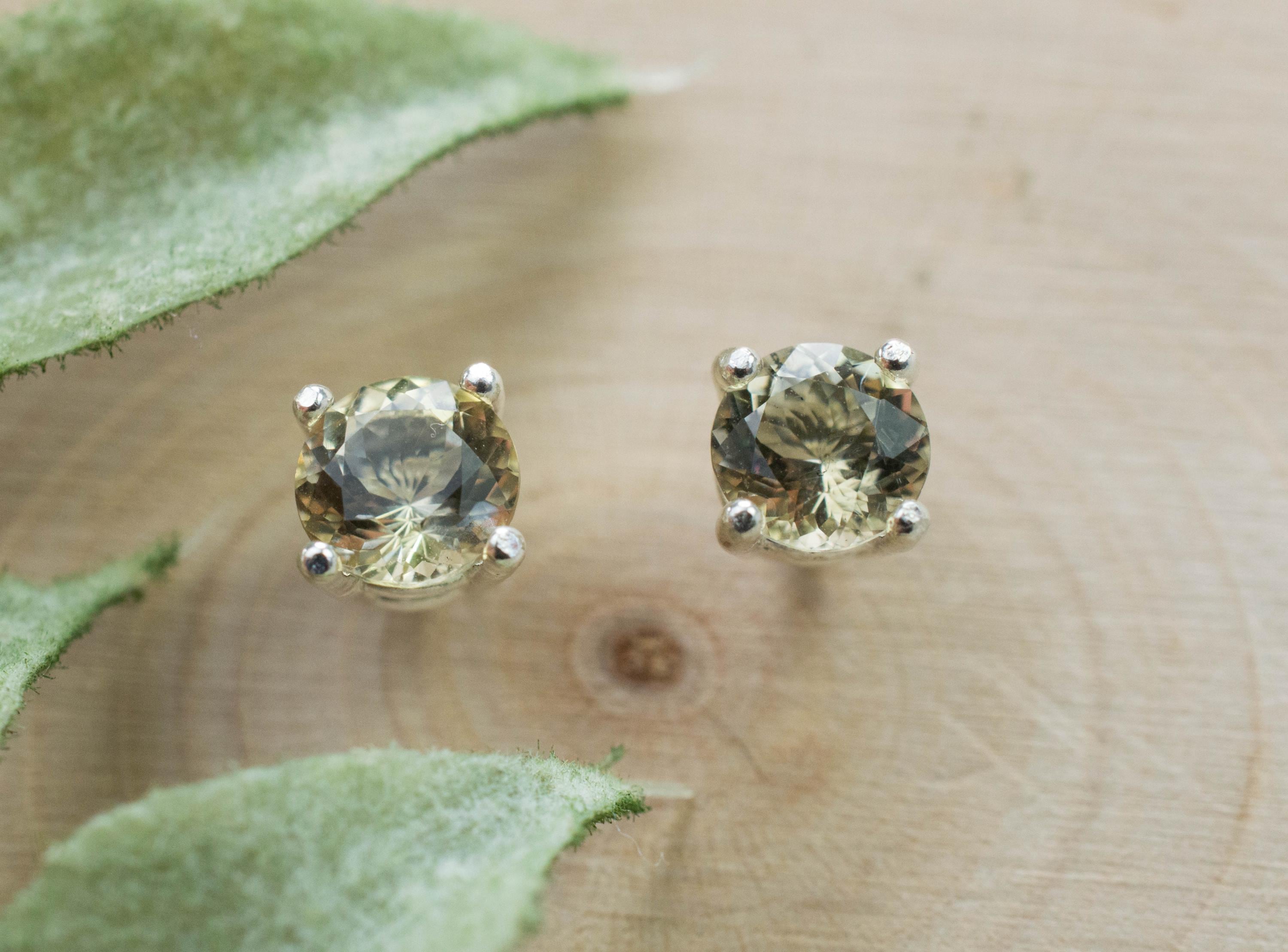 Scapolite Earrings, Genuine Untreated Tanzania Yellow Scapolite; 0.970cts