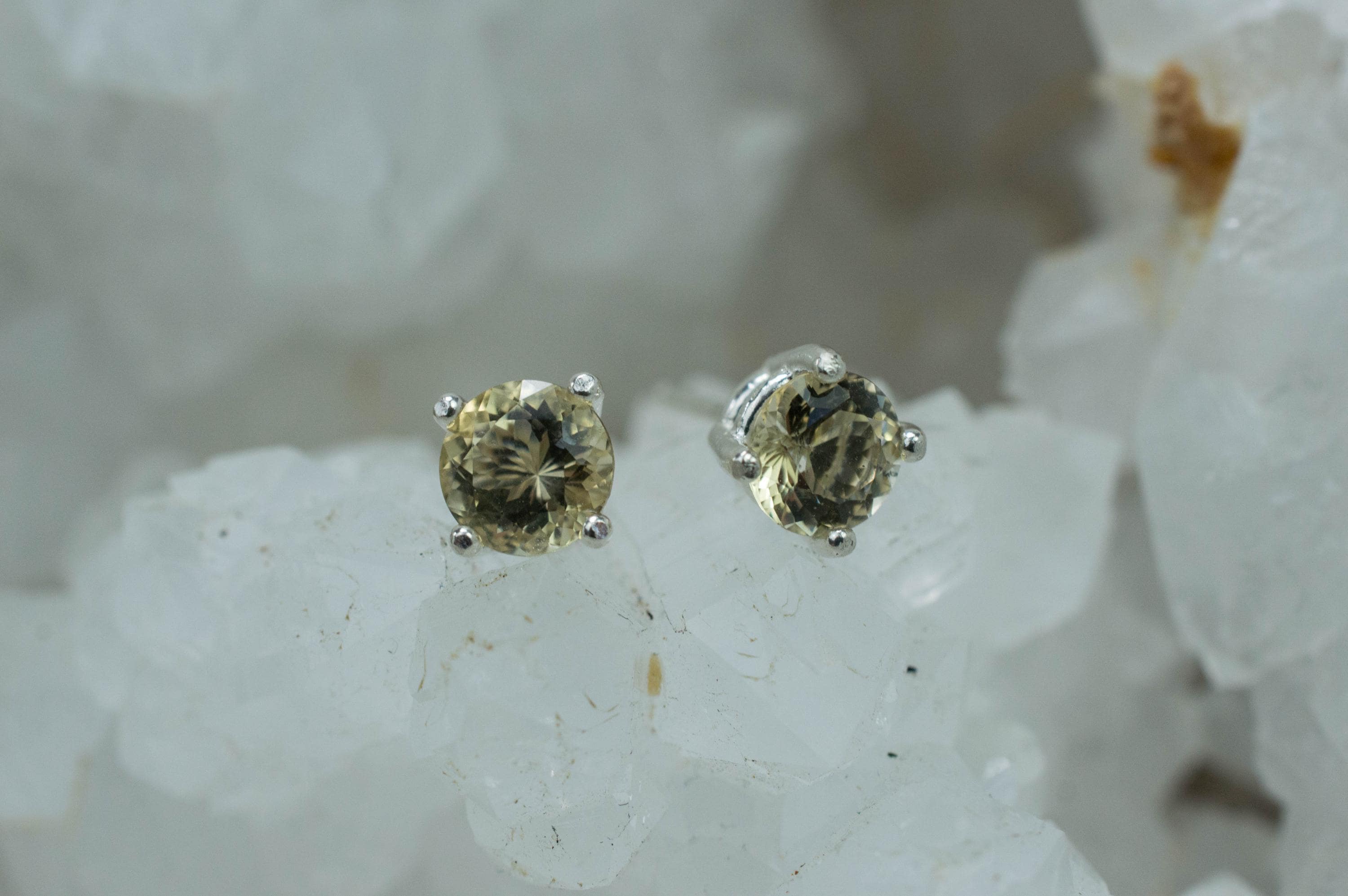 Scapolite Earrings, Genuine Untreated Tanzania Yellow Scapolite; 0.970cts