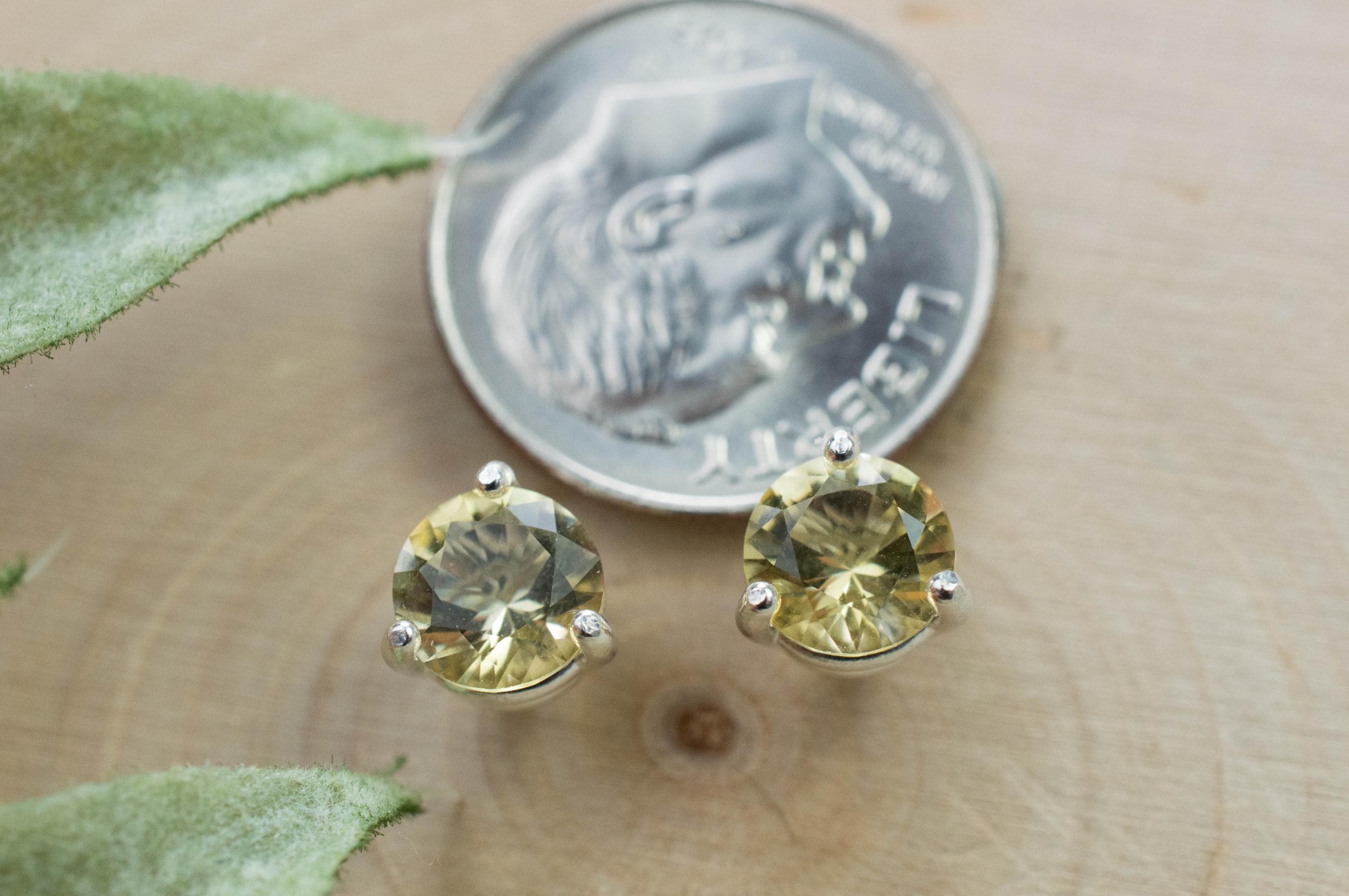 Scapolite Earrings, Genuine Untreated Tanzania Yellow Scapolite; 1.255cts