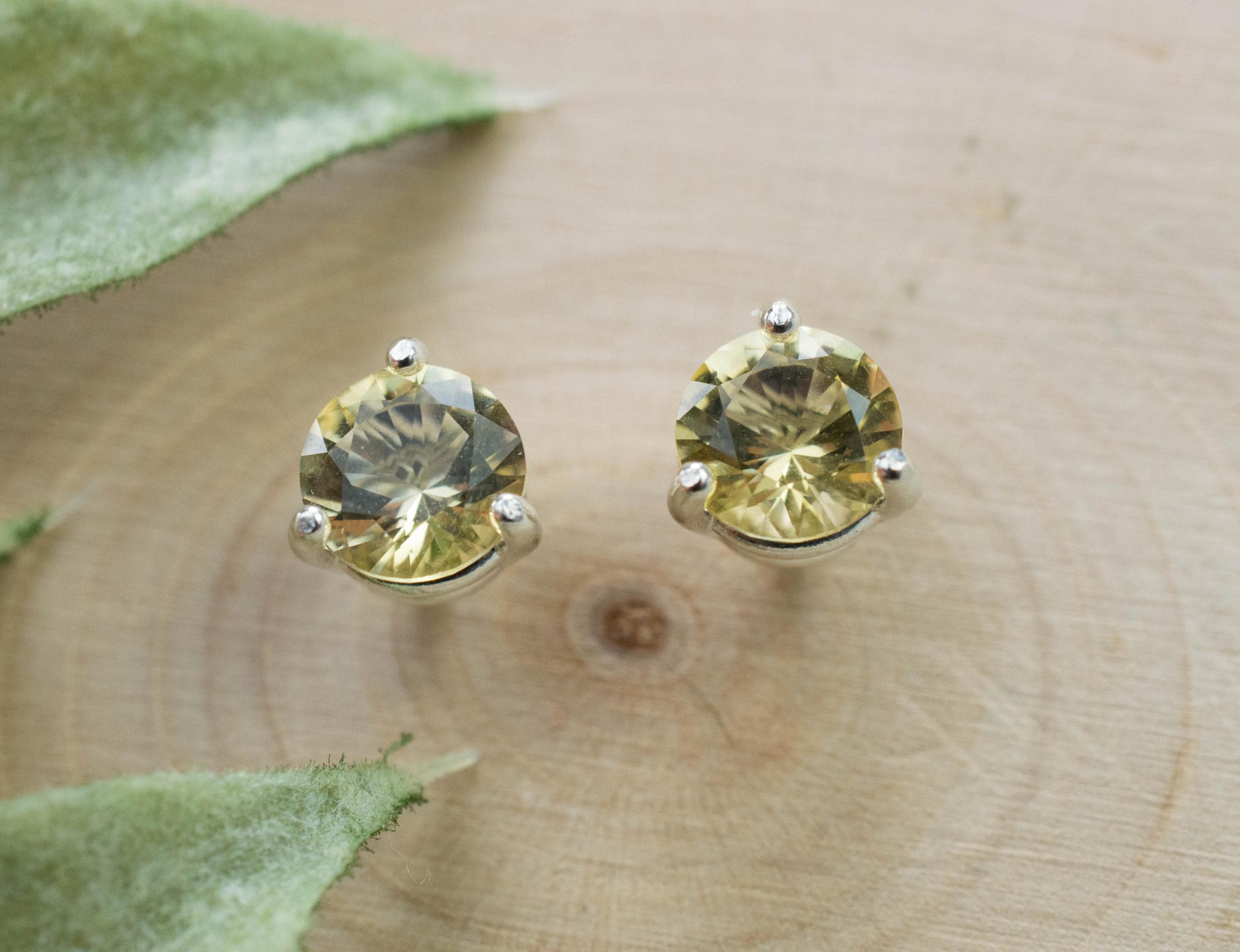 Scapolite Earrings, Genuine Untreated Tanzania Yellow Scapolite; 1.255cts