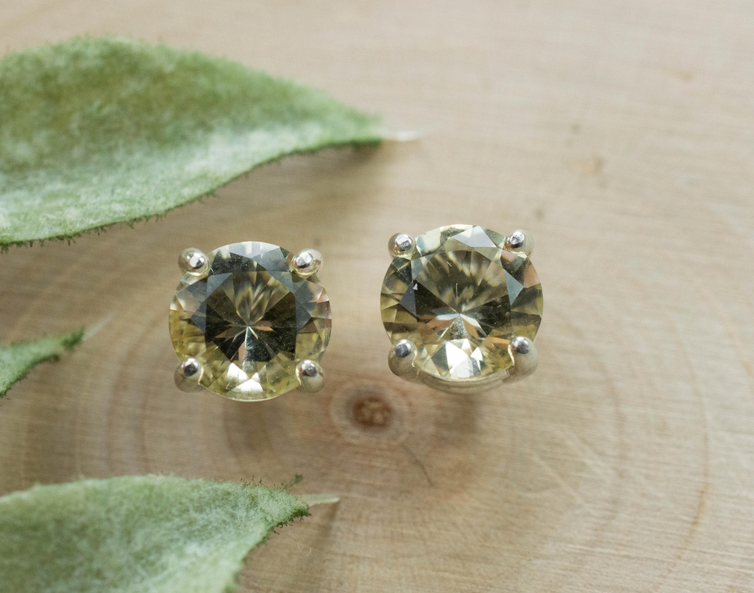 Scapolite Earrings, Genuine Untreated Tanzania Yellow Scapolite; 1.990cts