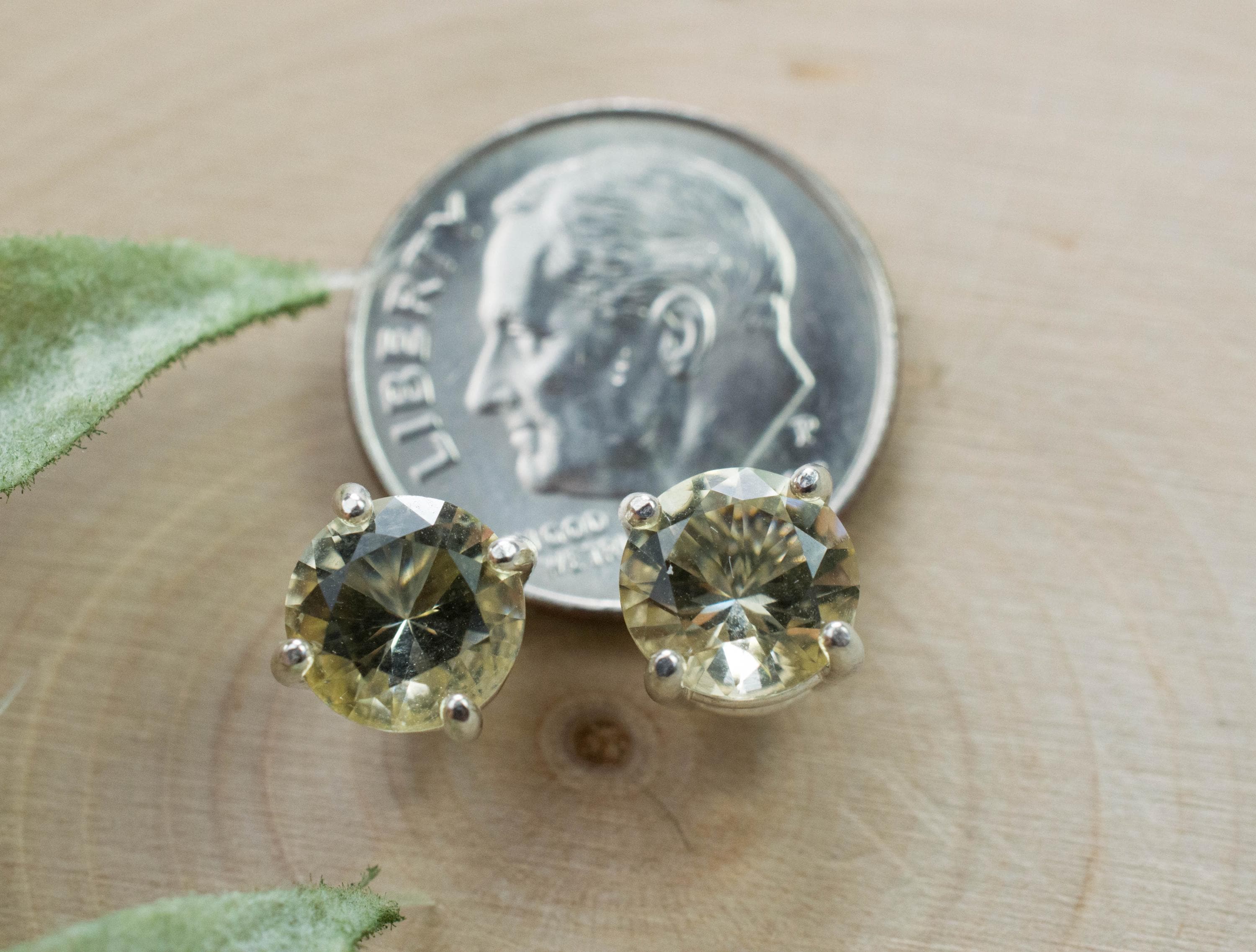 Scapolite Earrings, Genuine Untreated Tanzania Yellow Scapolite; 1.990cts