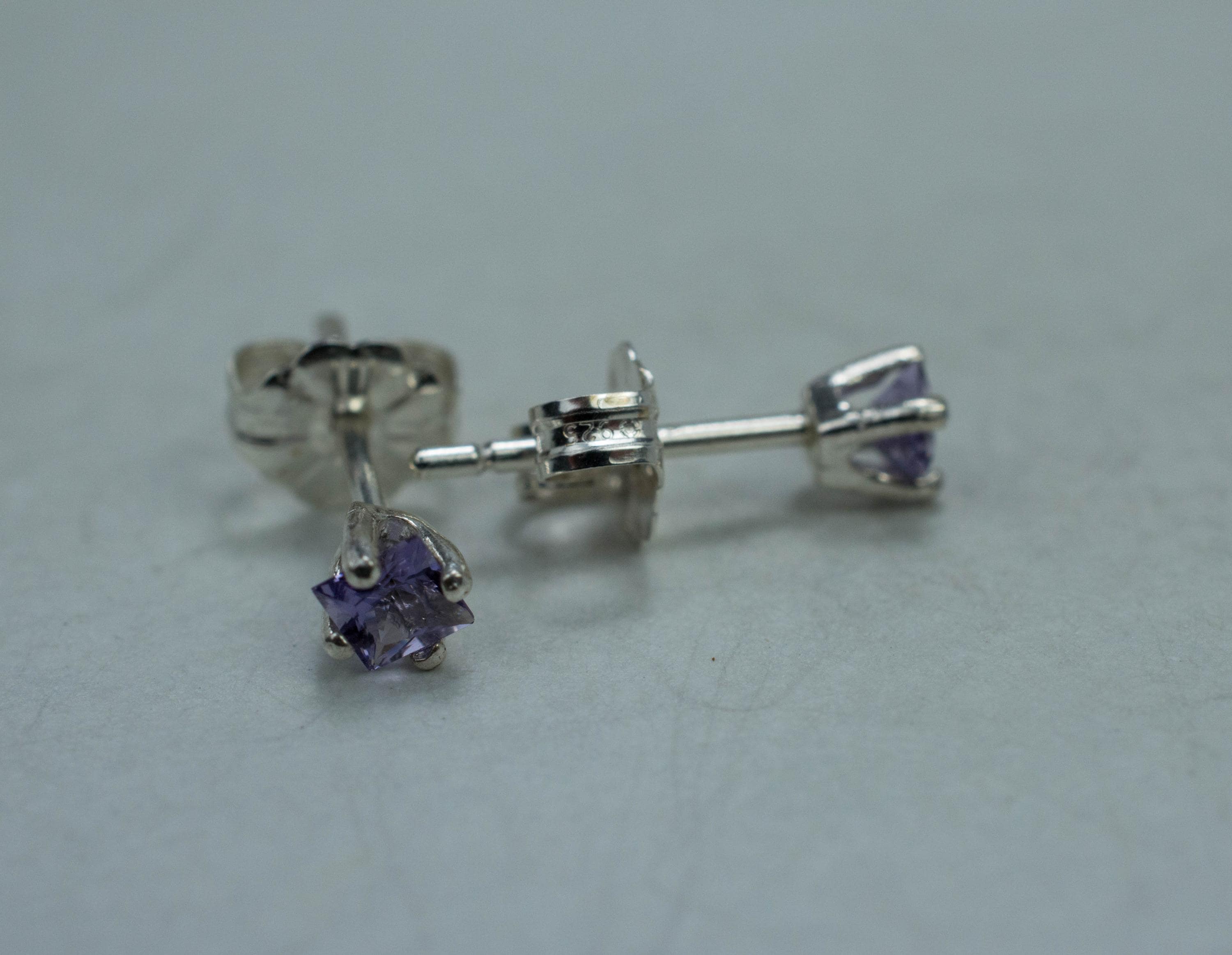 Scapolite Earrings, Natural Untreated Tanzania Purple Scapolite; 0.230cts