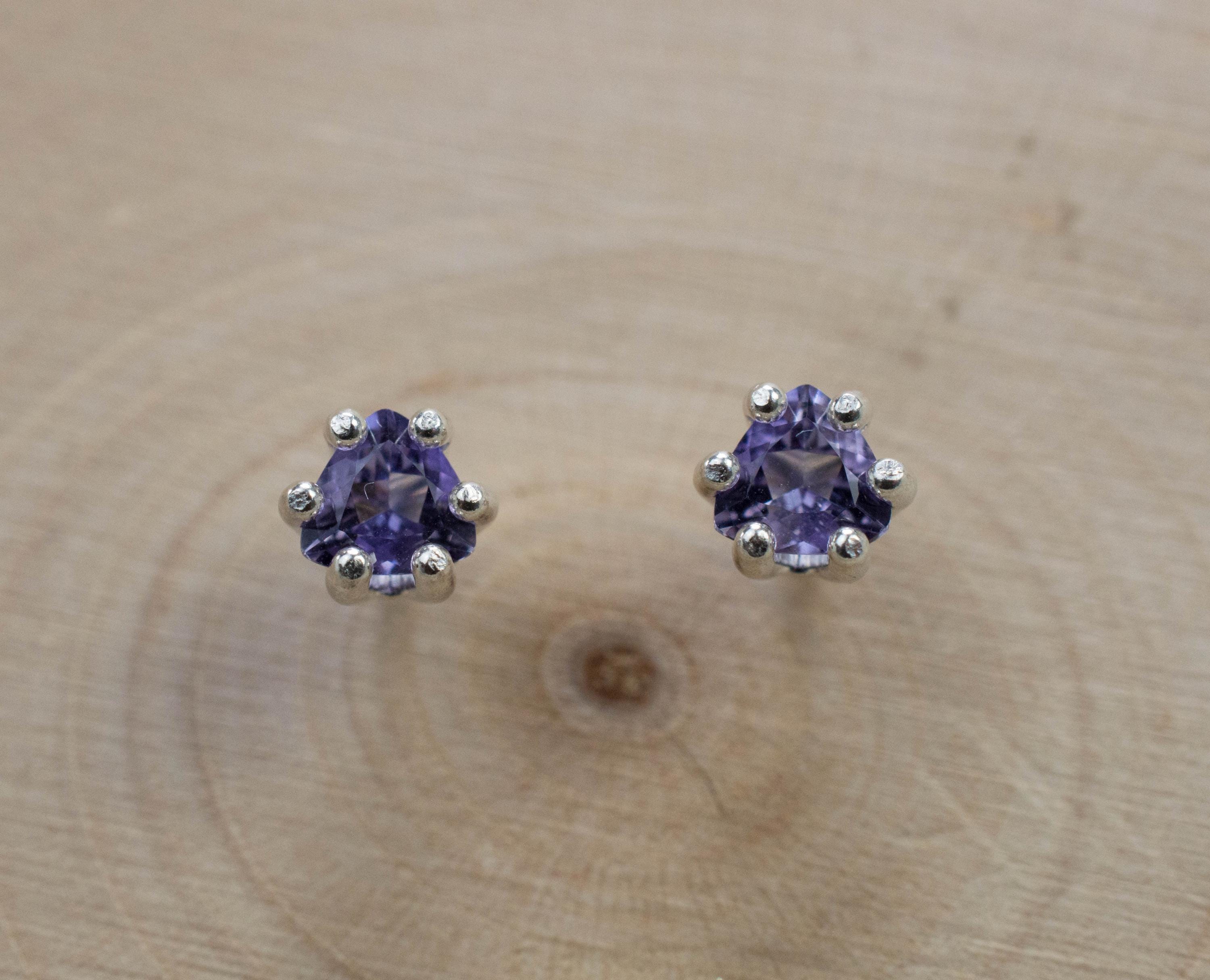 Scapolite Earrings, Natural Untreated Tanzania Purple Scapolite; 0.355cts