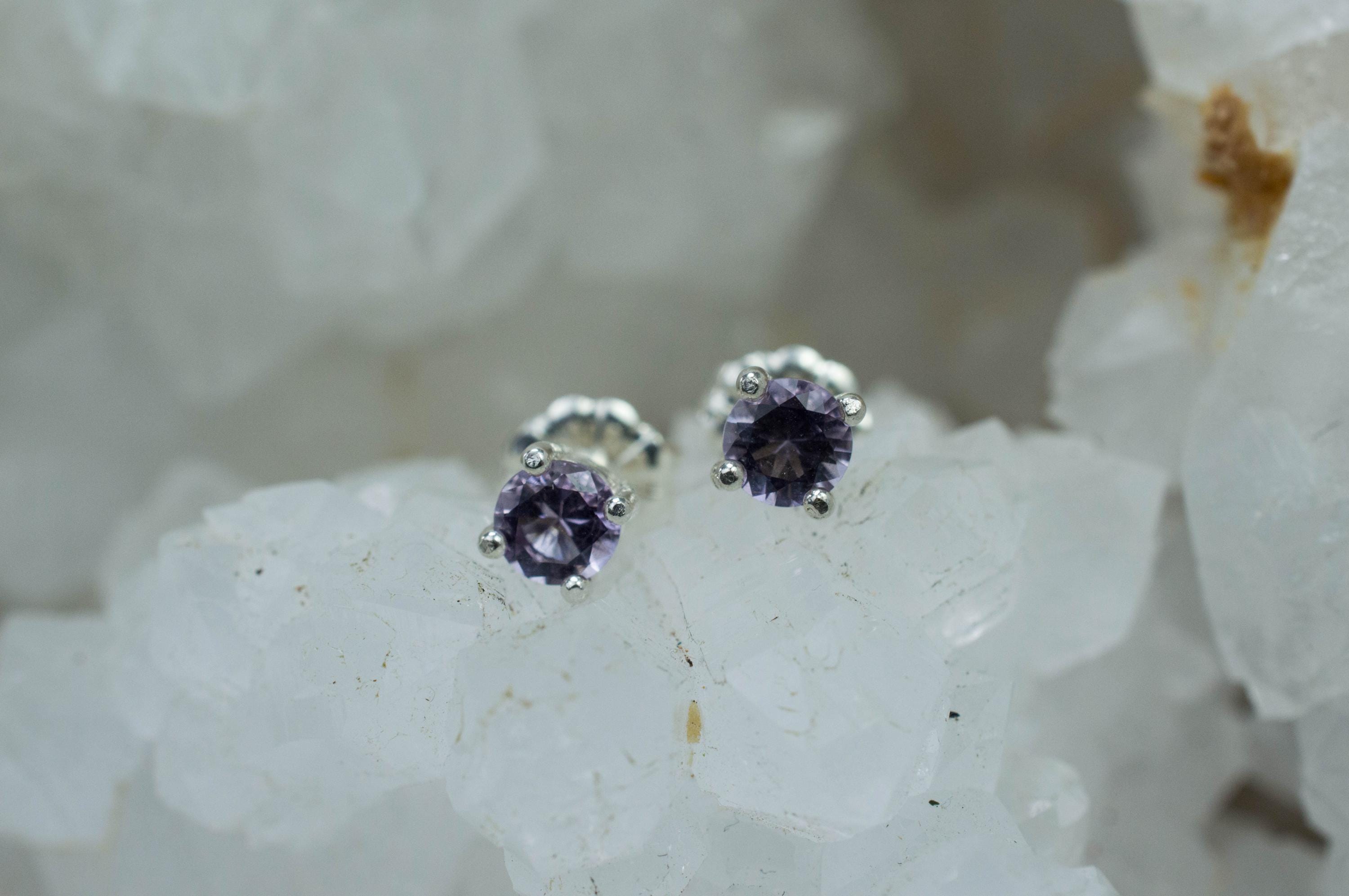 Scapolite Earrings, Natural Untreated Tanzania Purple Scapolite; 0.405cts