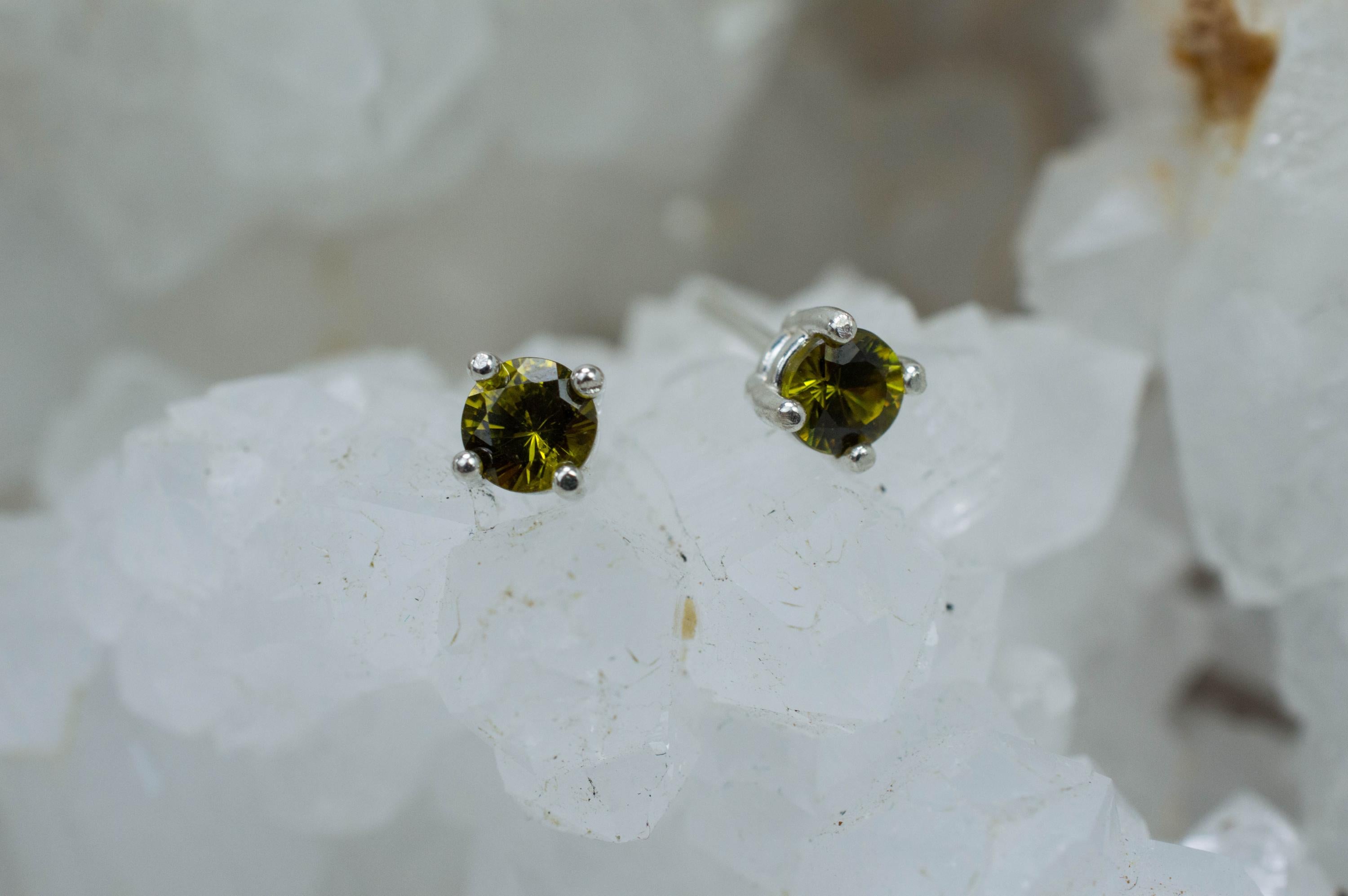 Andradite Garnet Earrings; Genuine Untreated Madagascar Garnet; 0.620cts