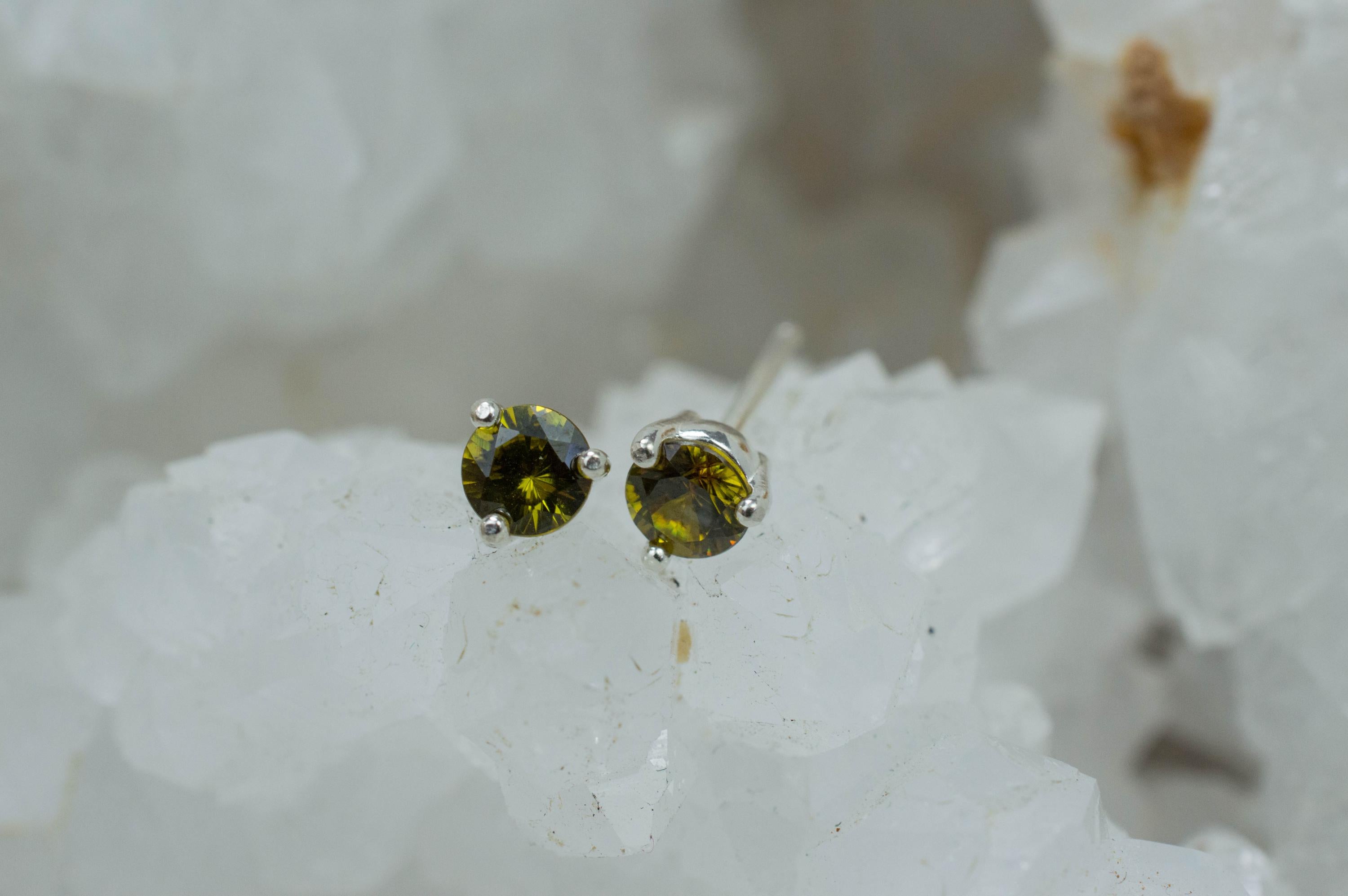 Andradite Garnet Earrings; Genuine Untreated Madagascar Garnet; 0.630cts