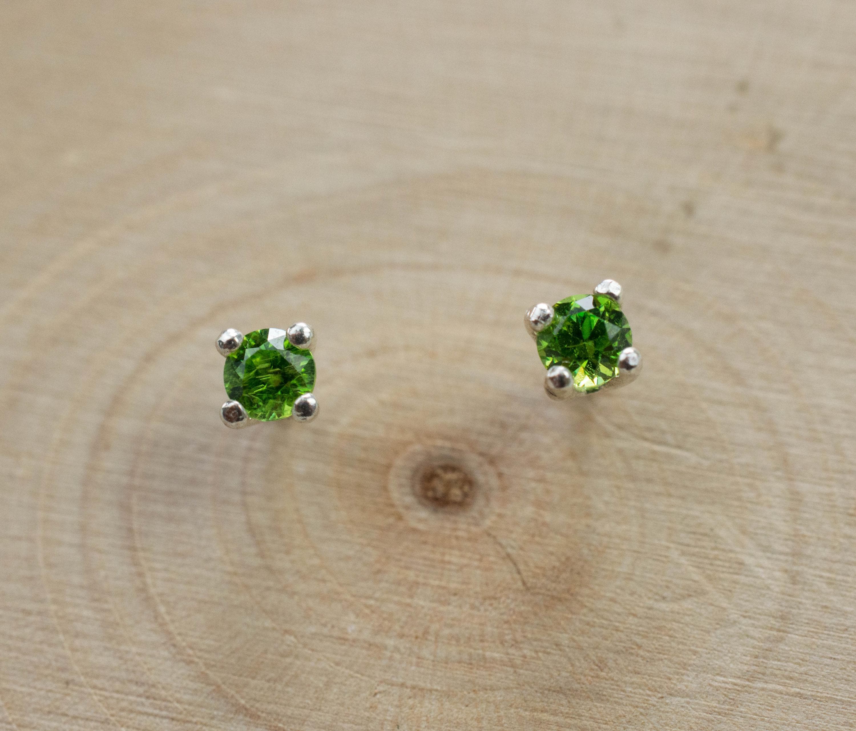 Demantoid Garnet Earrings; Genuine Untreated Ural Mountain Demantoid; 0.250cts