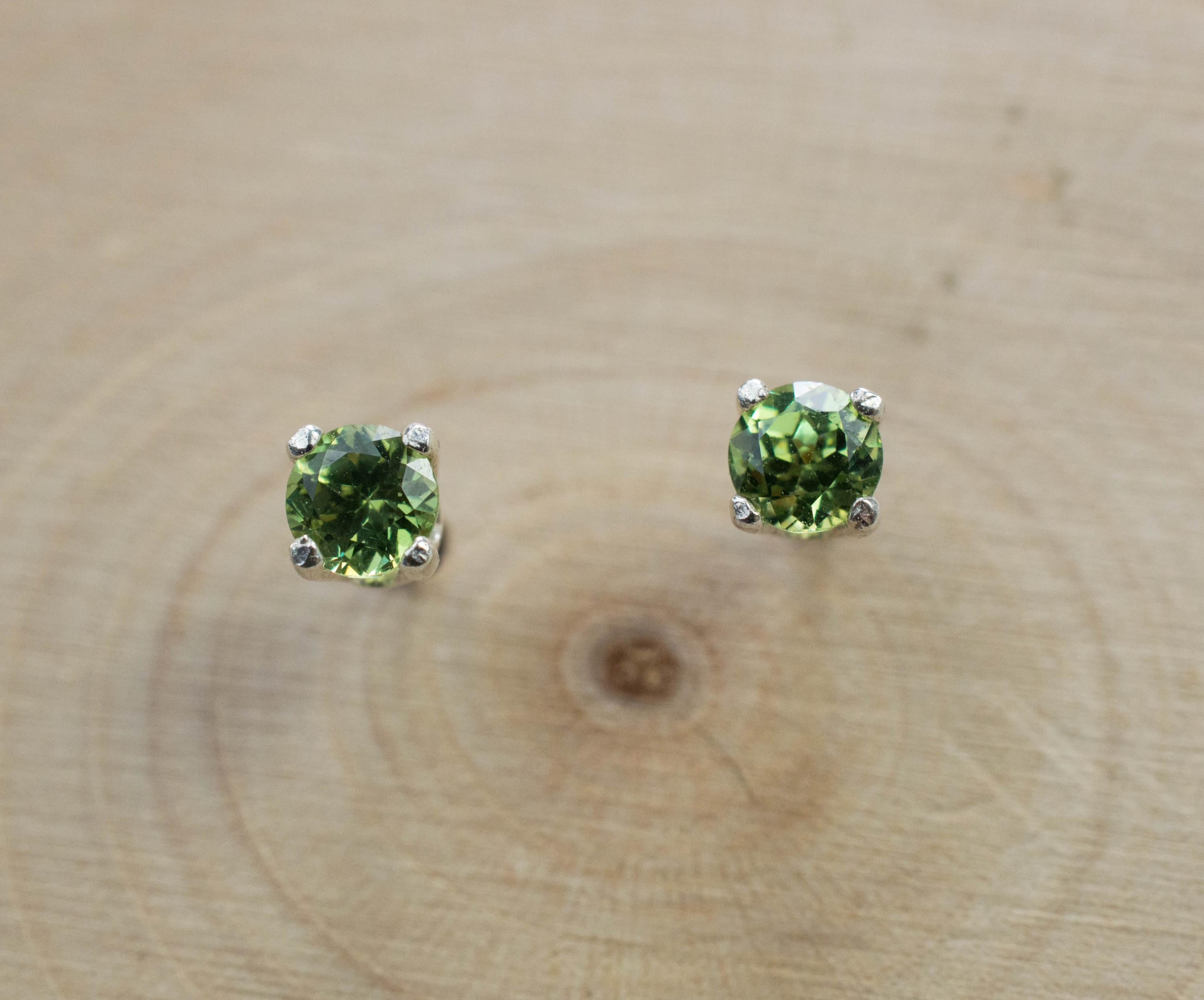 Demantoid Garnet Earrings; Genuine Untreated Madagascar Demantoid; 0.530cts