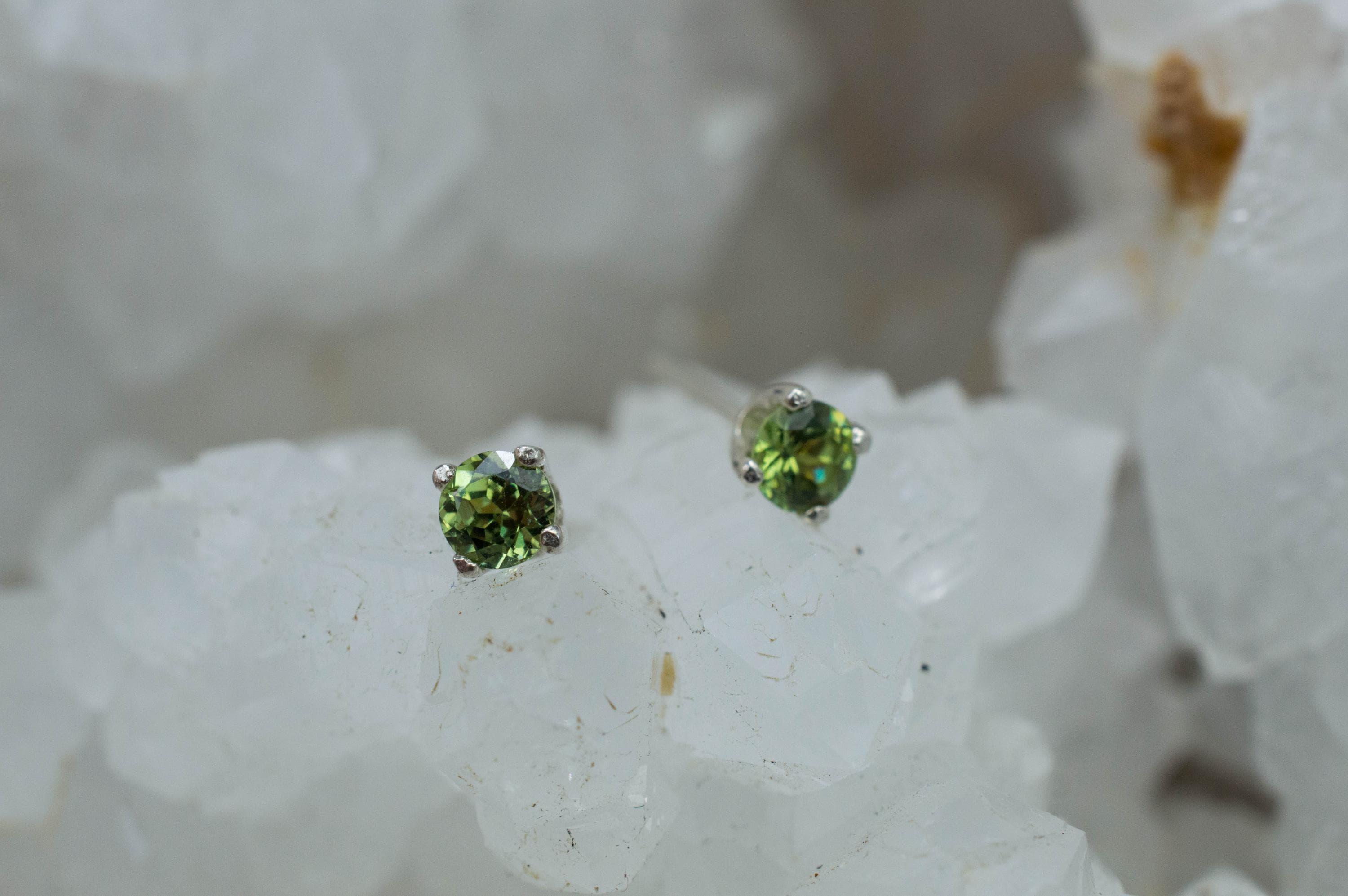 Demantoid Garnet Earrings; Genuine Untreated Madagascar Demantoid; 0.530cts