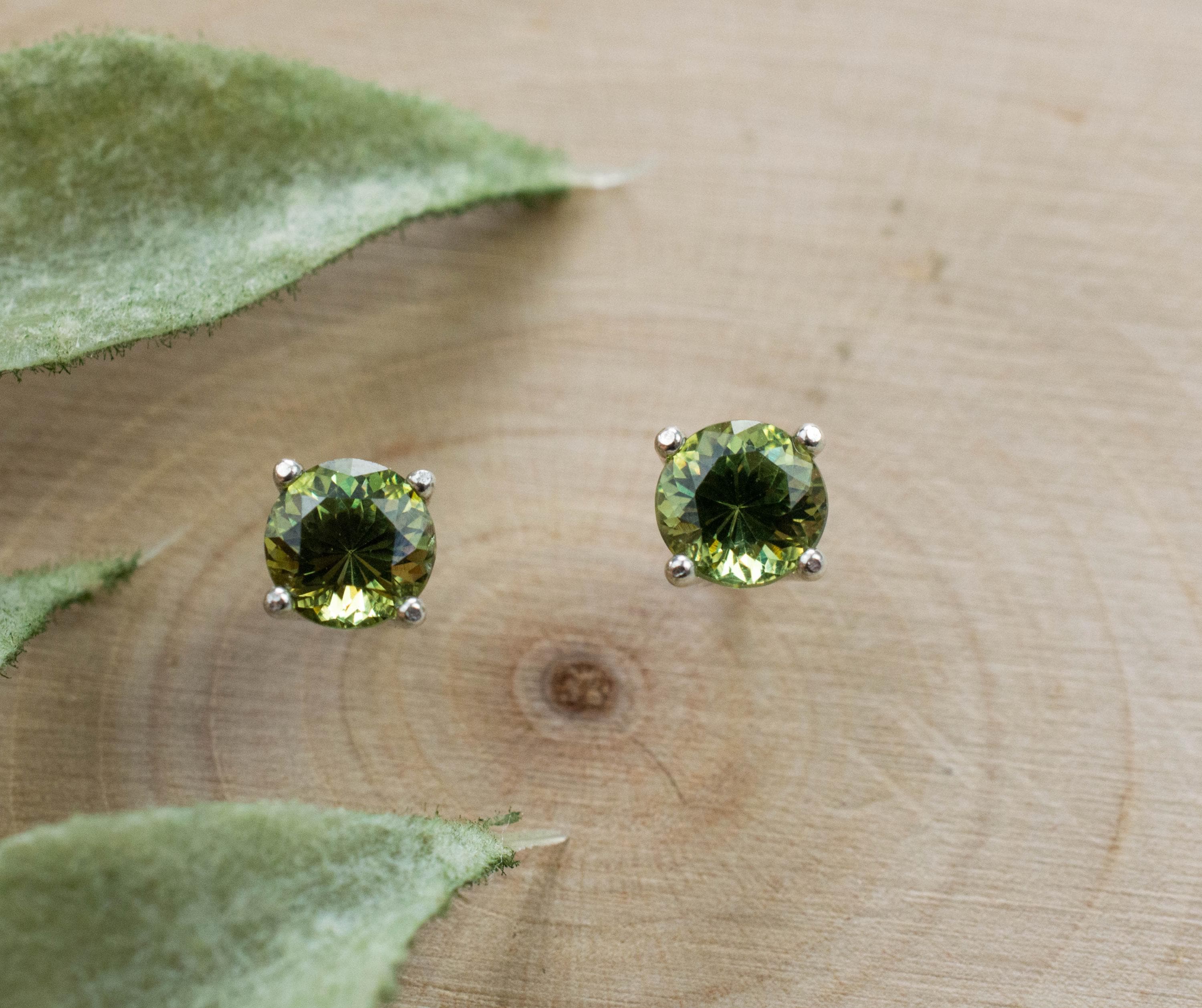 Demantoid Garnet Earrings; Natural Untreated Madagascar Demantoid; 1.040cts