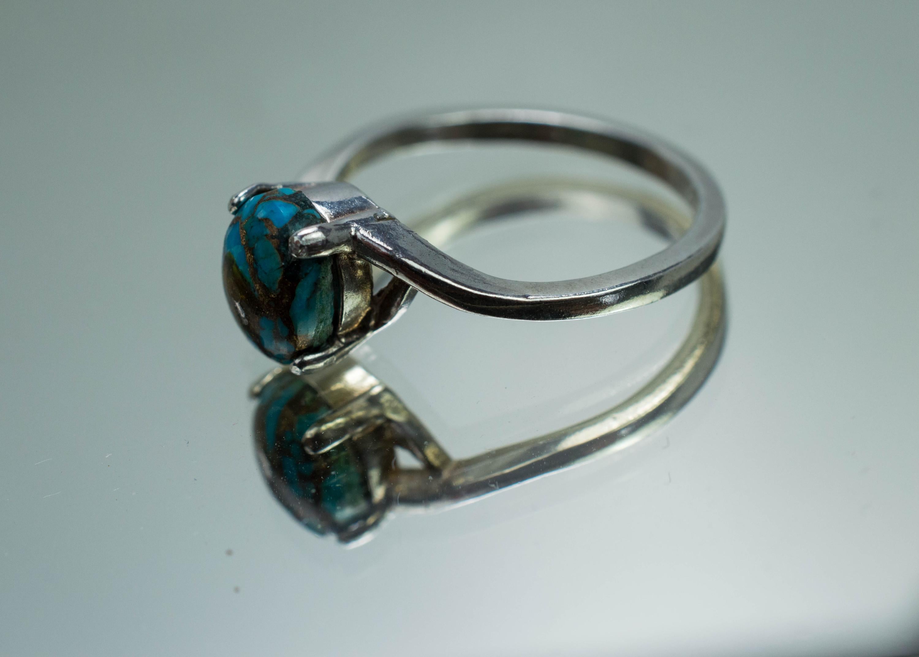 Turquoise Ring; Genuine Stabilized Nevada Turquoise; 1.285cts