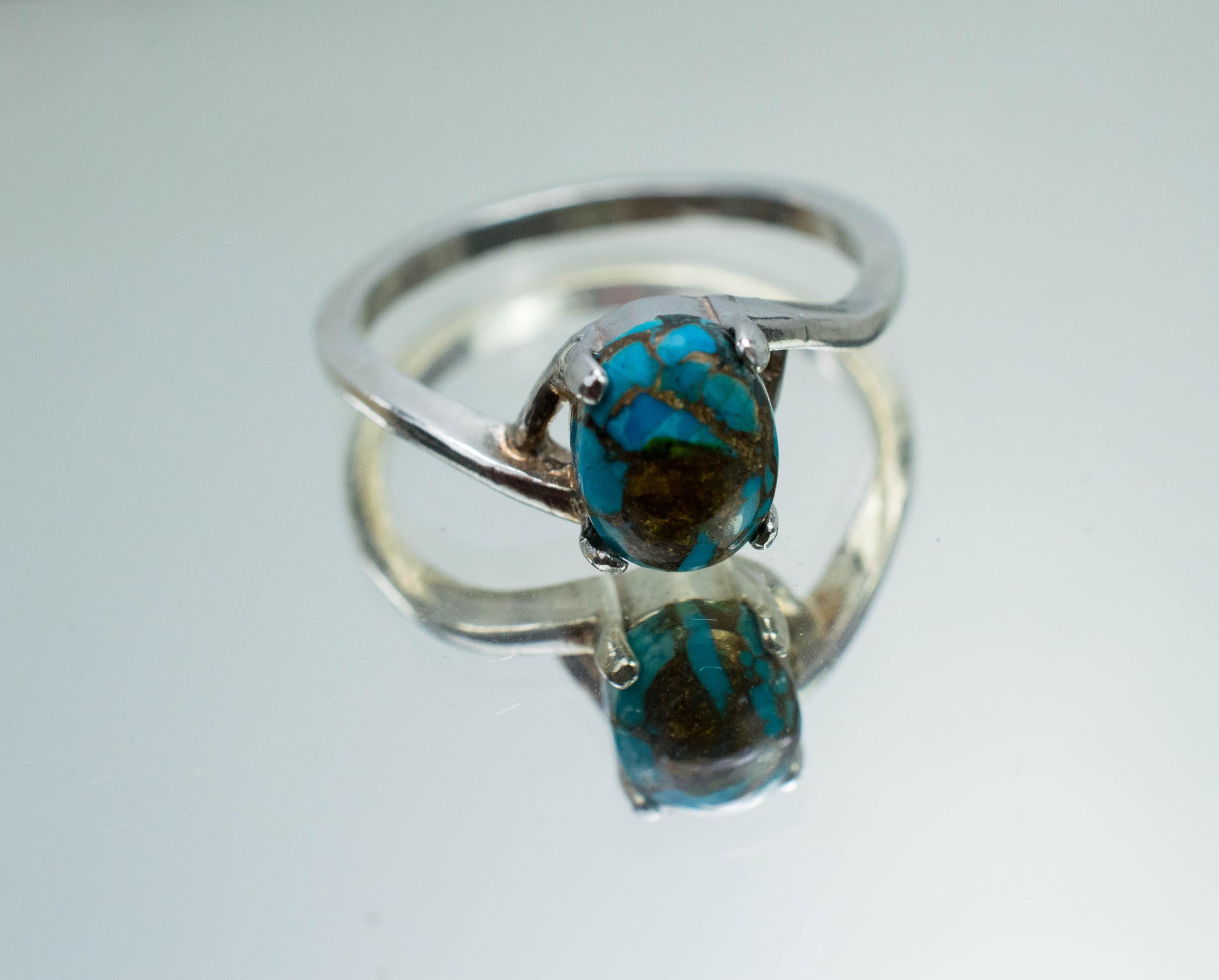 Turquoise Ring; Genuine Stabilized Nevada Turquoise; 1.285cts