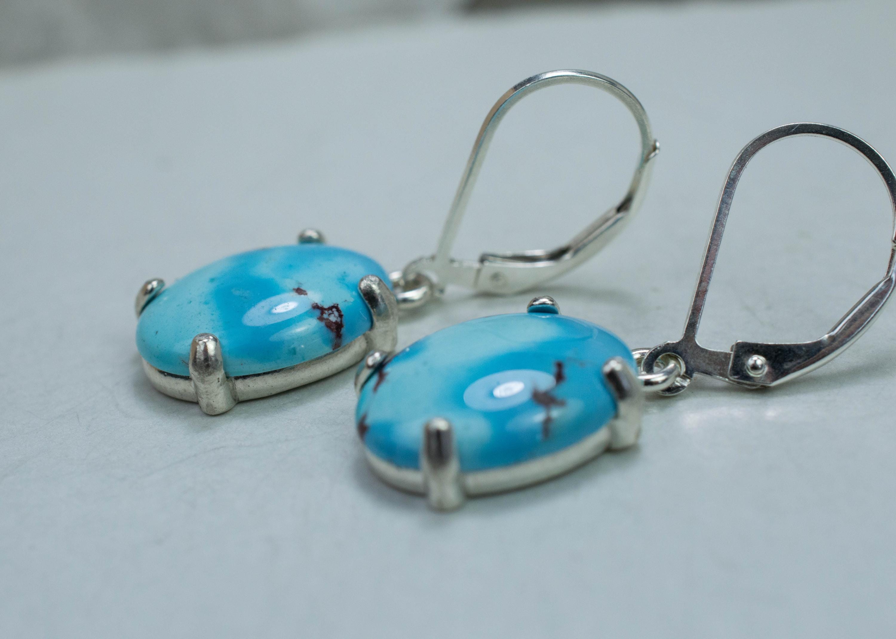 Golden Hills Turquoise Earrings, Natural Untreated Kazakhstan Turquoise; 7.200cts