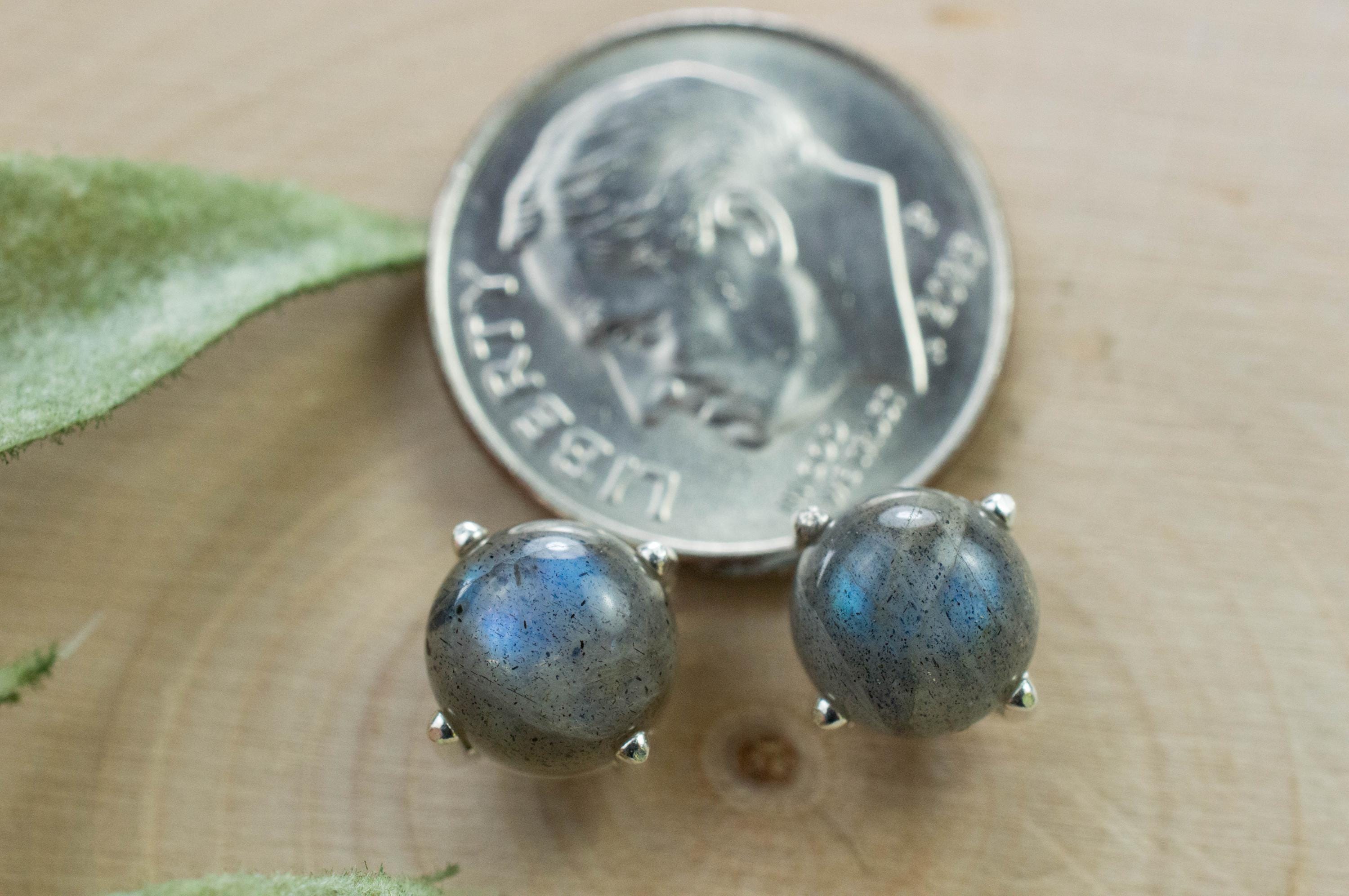 Labradorite Earrings; Natural Untreated Madagascar Labradorite; 3.460cts