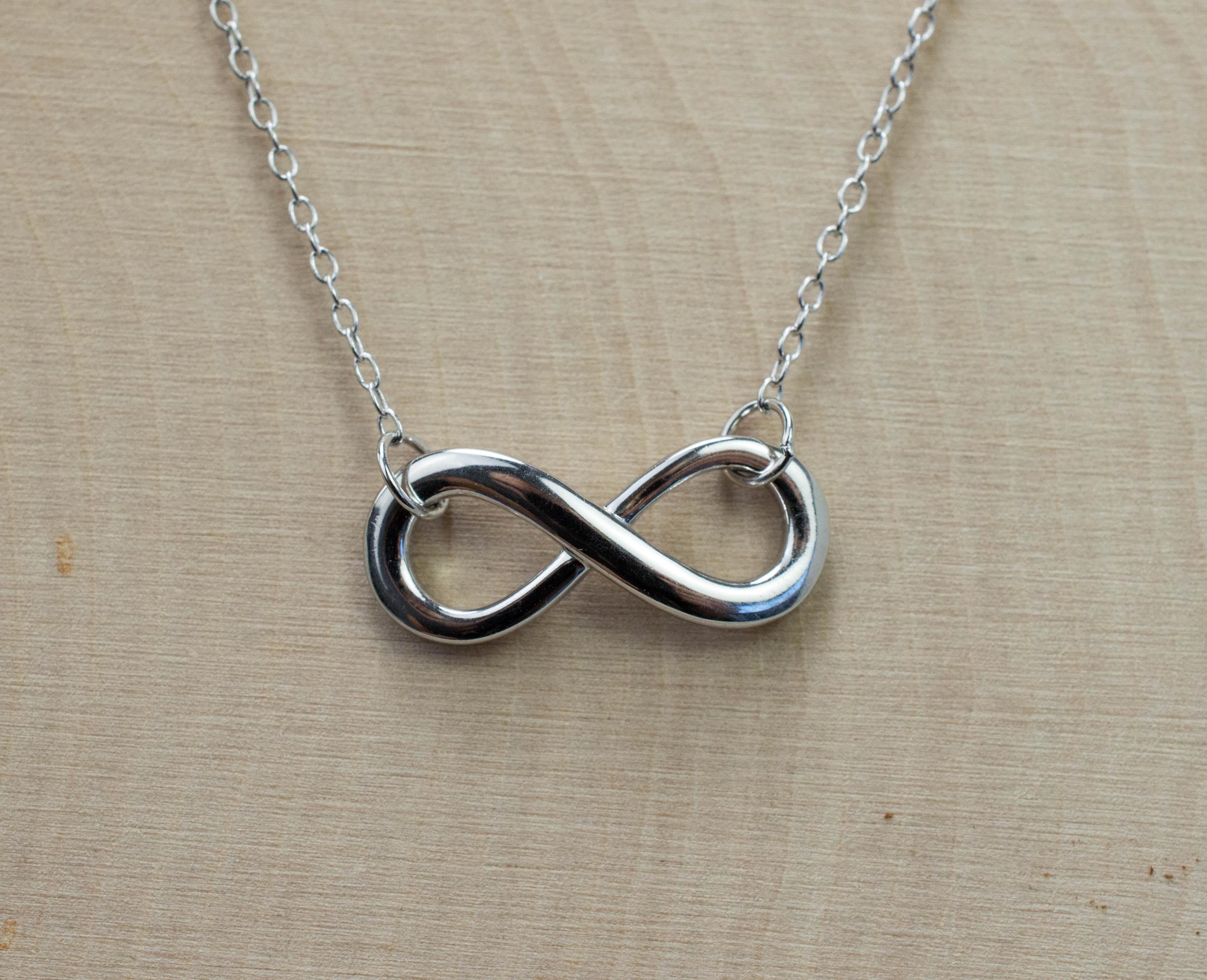 Infinity Necklace; 0.925 Sterling Silver Pendant