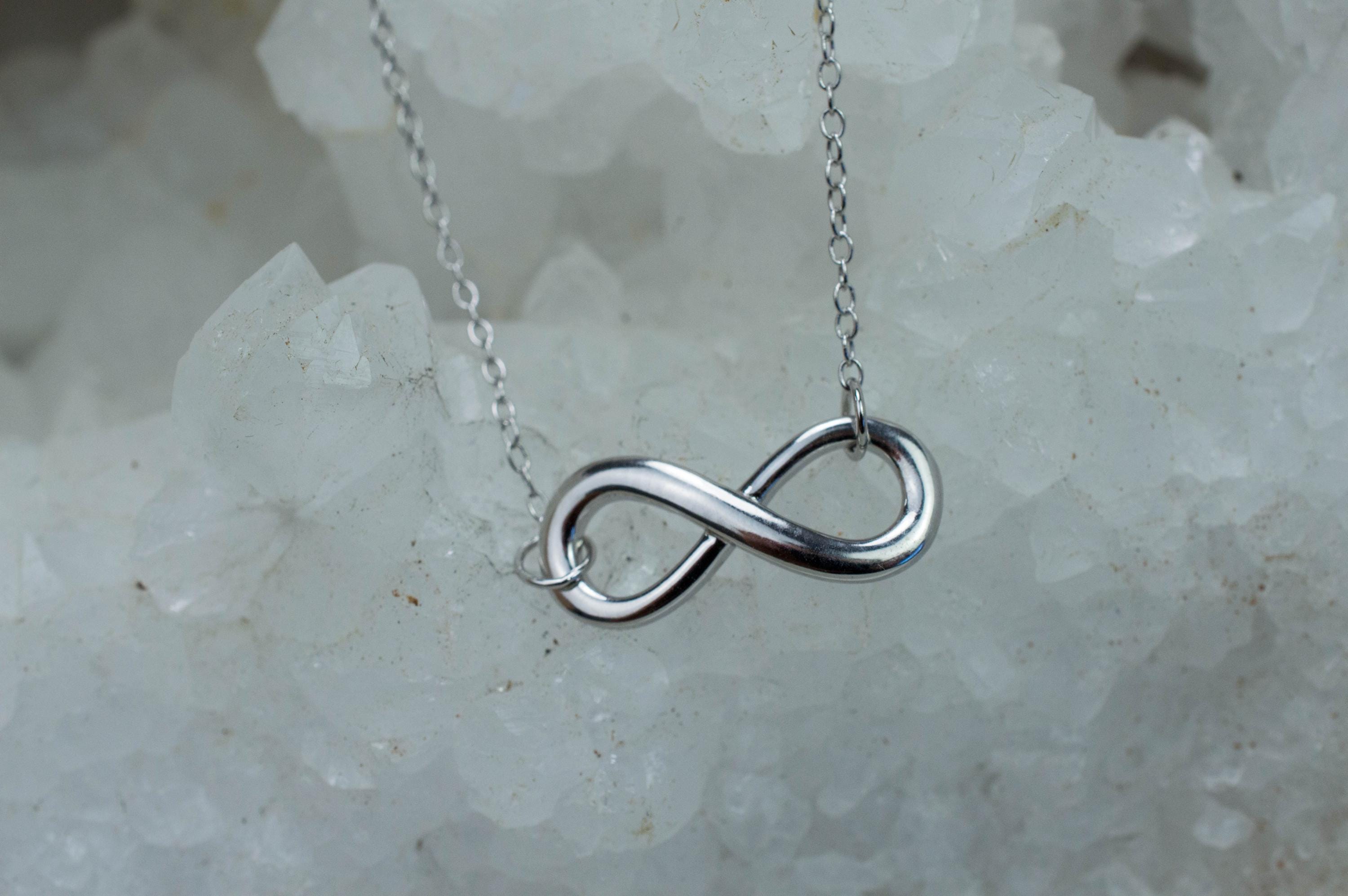 Infinity Necklace; 0.925 Sterling Silver Pendant