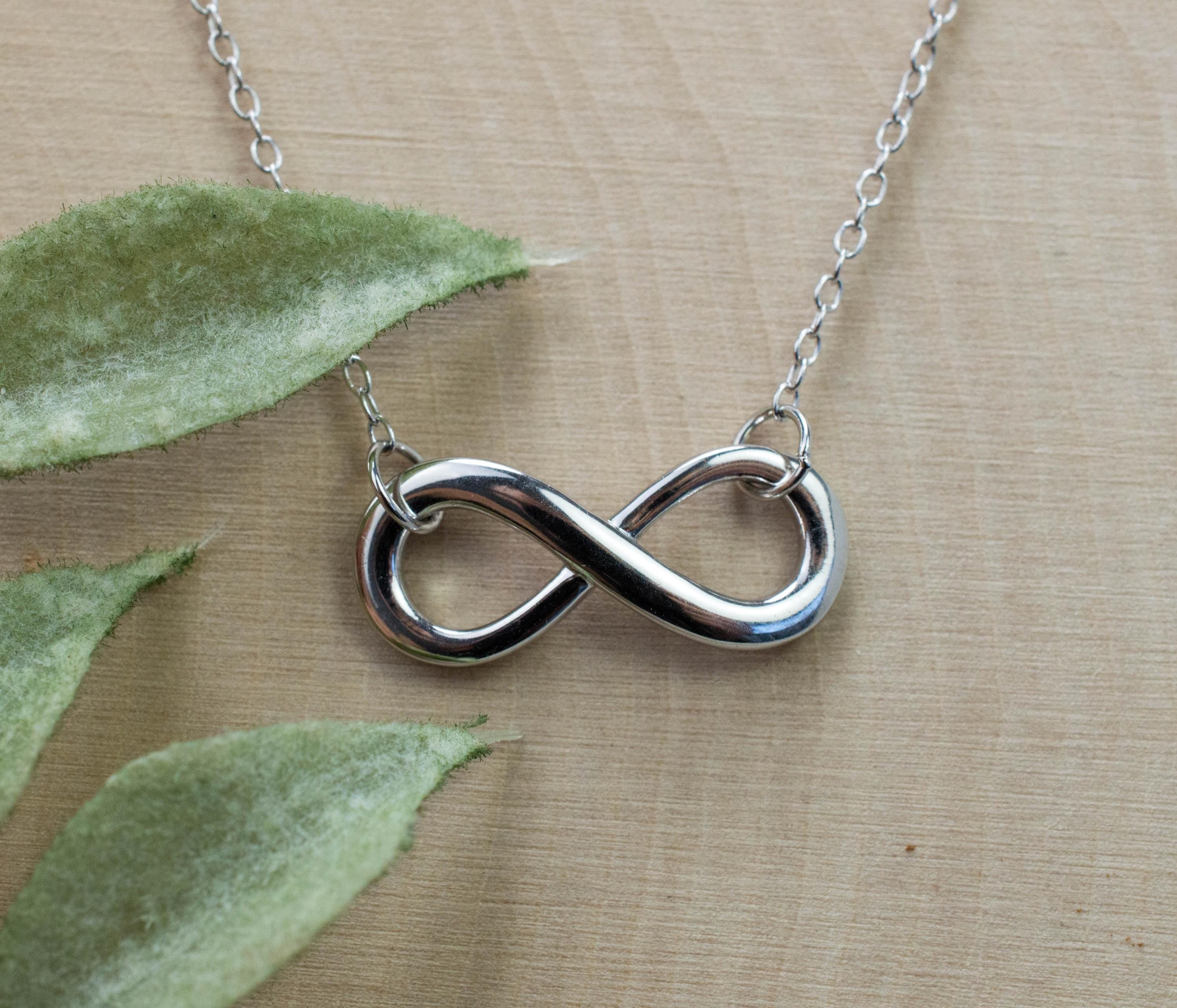 Infinity Necklace; 0.925 Sterling Silver Pendant