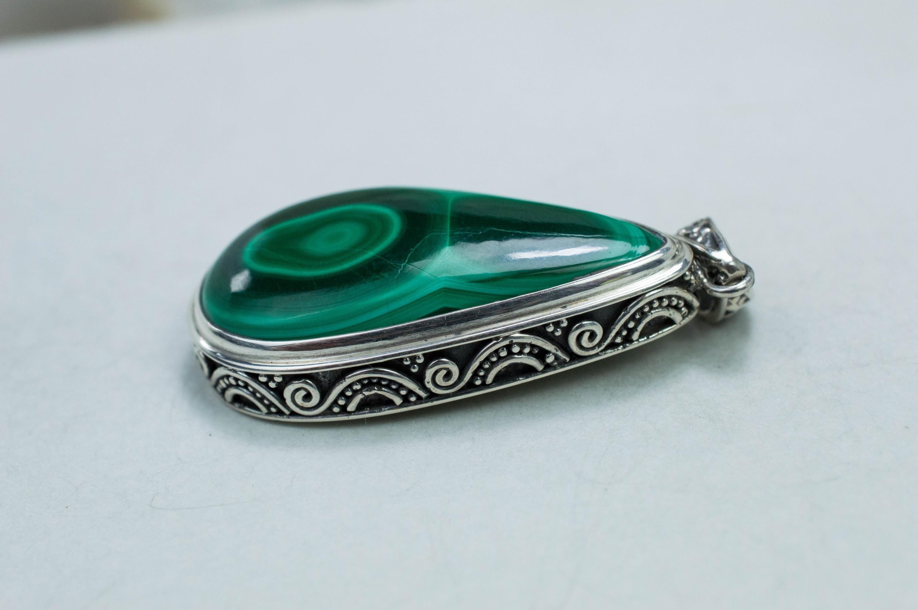 Malachite Pendant; Genuine Untreated Congo Malachite