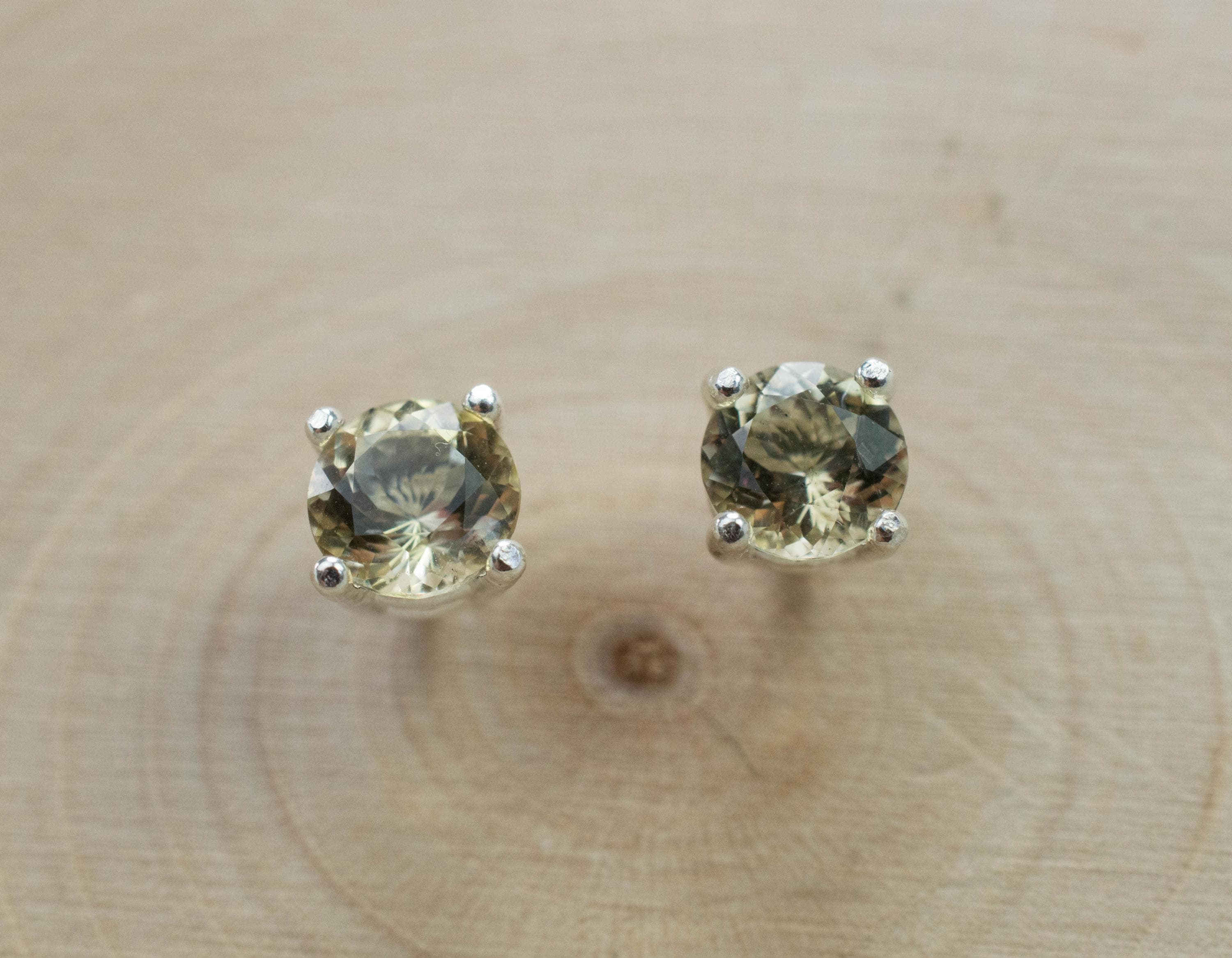 Scapolite Earrings, Genuine Untreated Tanzania Yellow Scapolite; 0.970cts