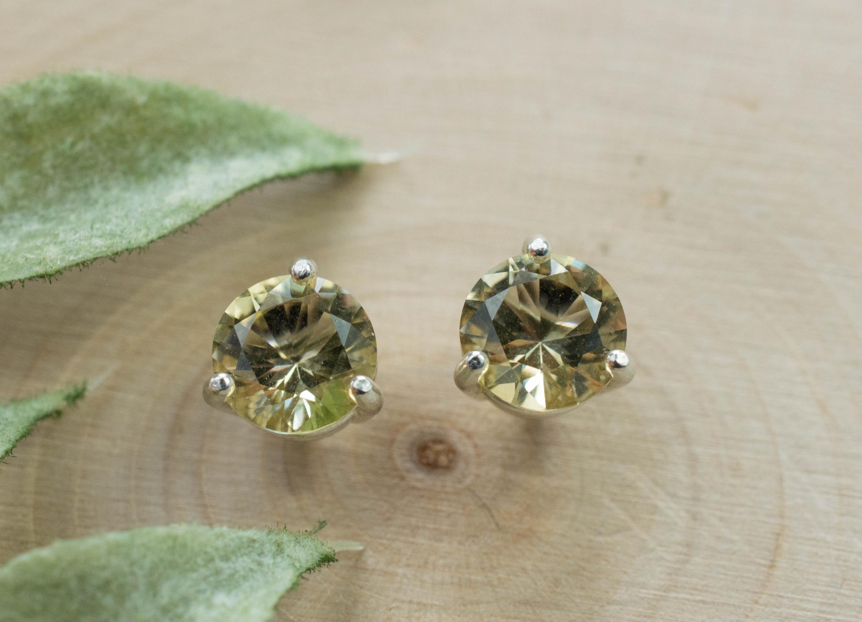 Scapolite Earrings, Genuine Untreated Tanzania Yellow Scapolite; 2.000cts