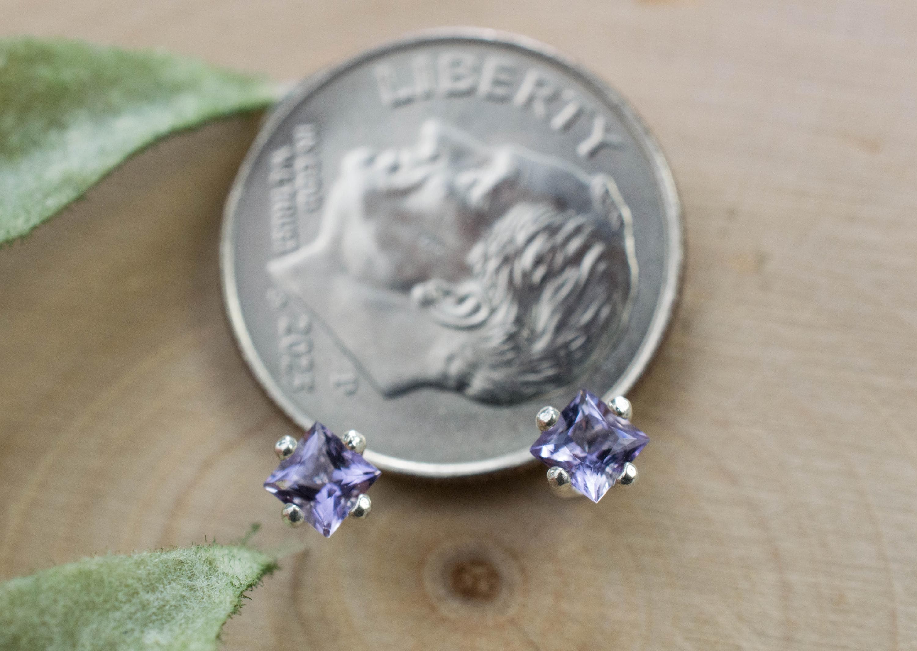 Scapolite Earrings, Natural Untreated Tanzania Purple Scapolite; 0.230cts