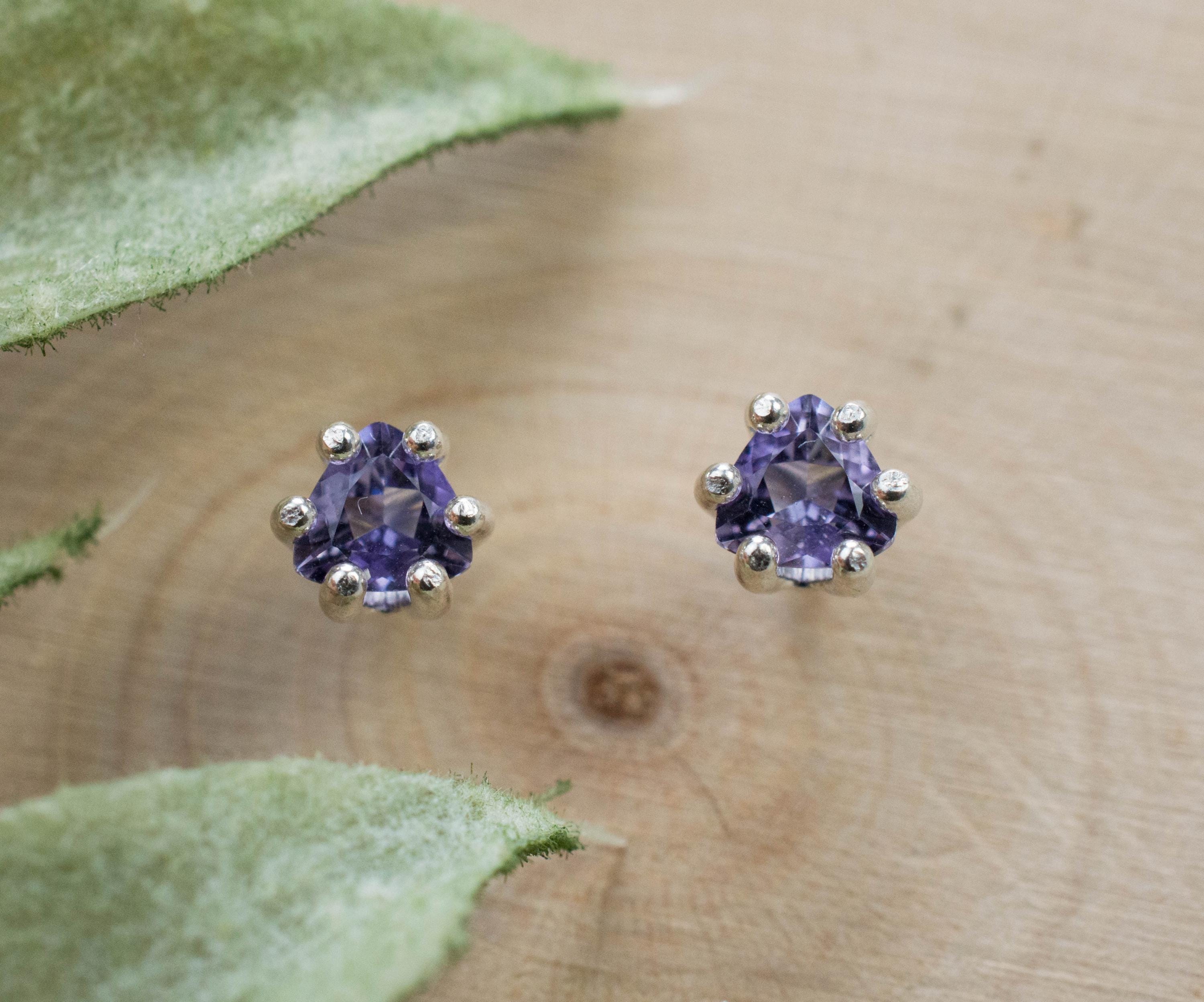 Scapolite Earrings, Natural Untreated Tanzania Purple Scapolite; 0.355cts