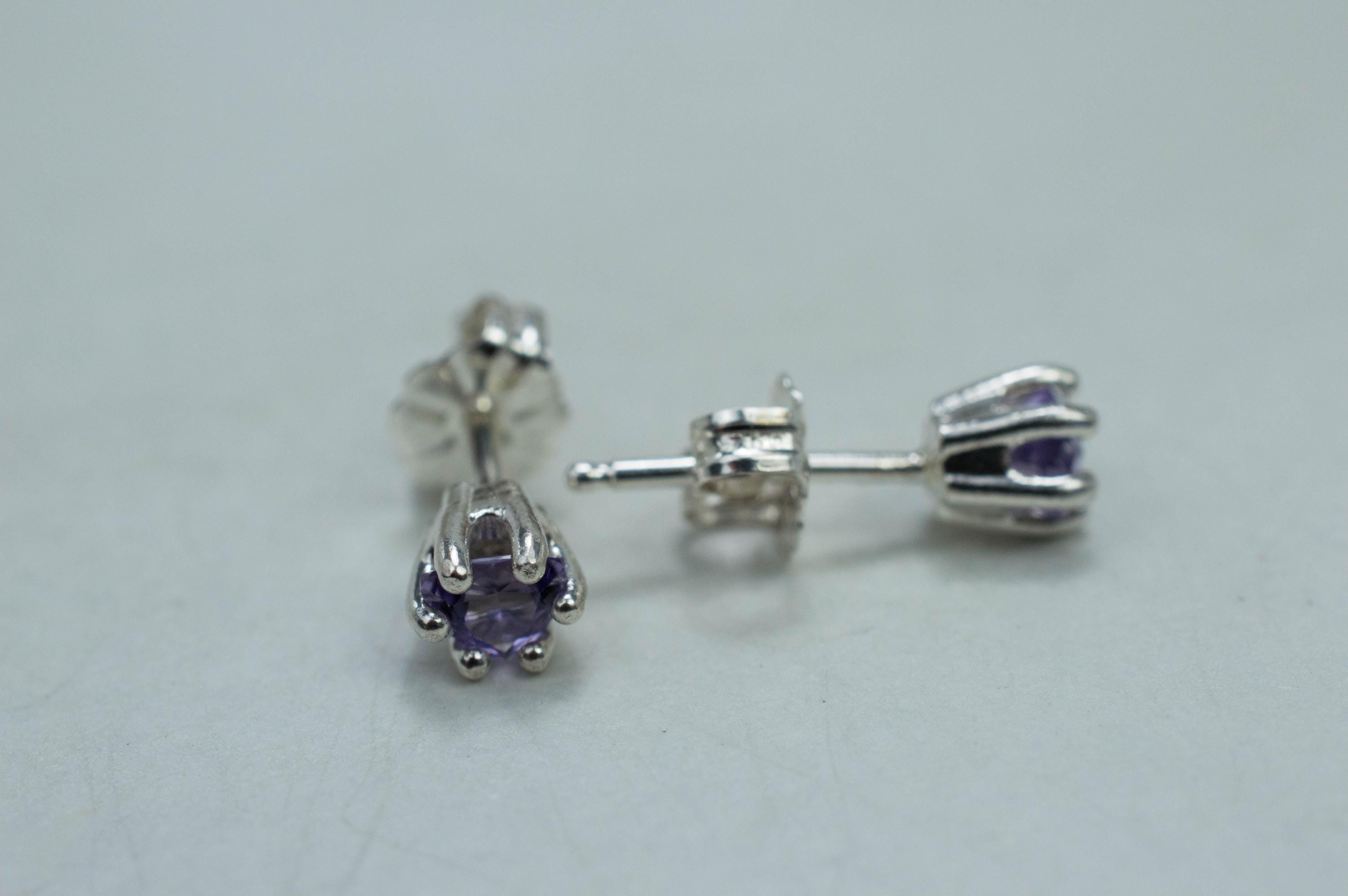 Scapolite Earrings, Natural Untreated Tanzania Purple Scapolite; 0.355cts