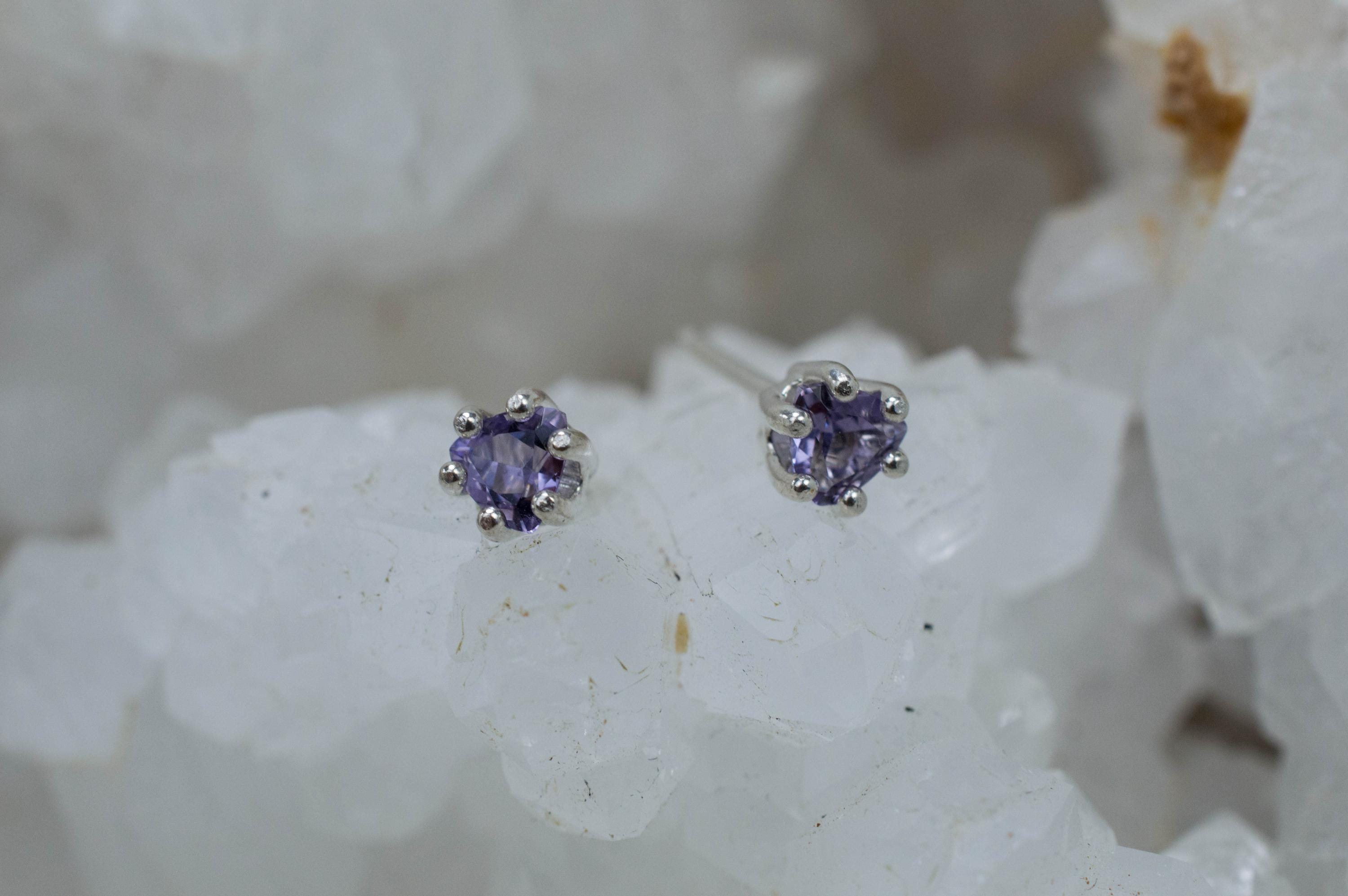 Scapolite Earrings, Natural Untreated Tanzania Purple Scapolite; 0.355cts