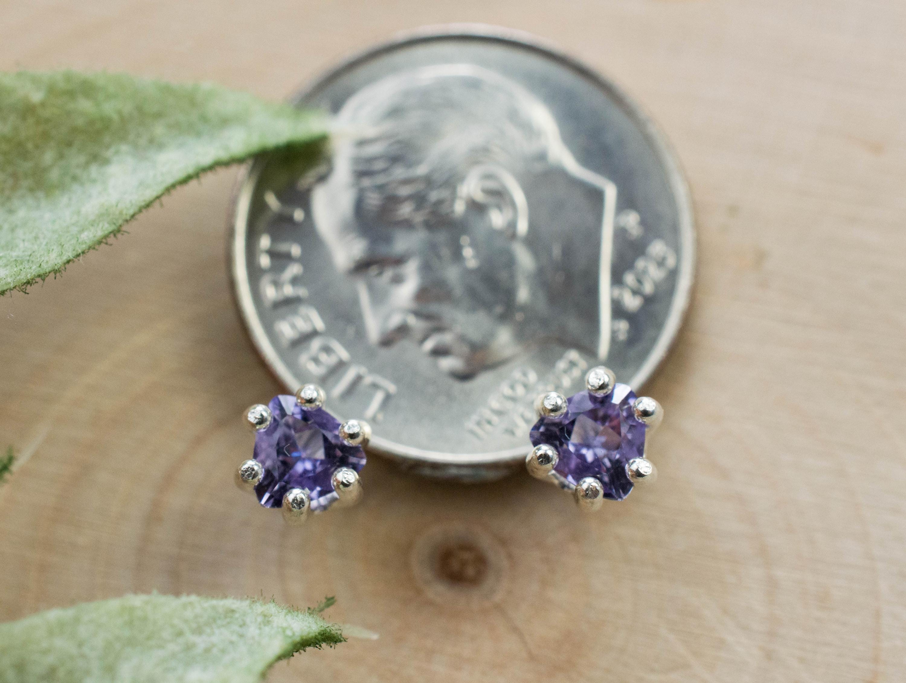 Scapolite Earrings, Natural Untreated Tanzania Purple Scapolite; 0.355cts