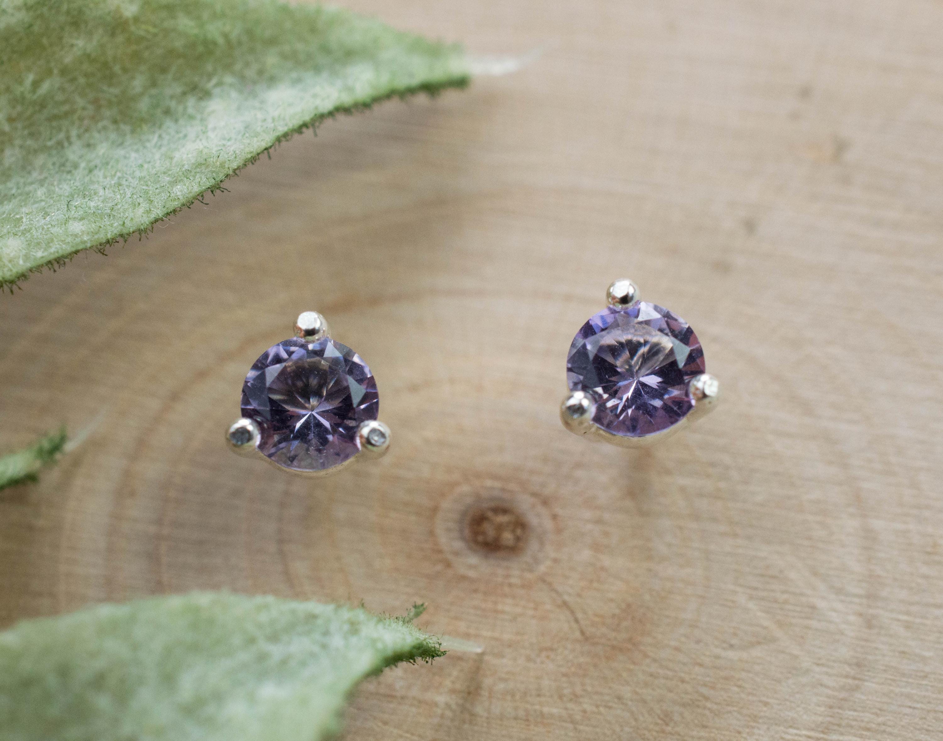 Scapolite Earrings, Natural Untreated Tanzania Purple Scapolite; 0.390cts