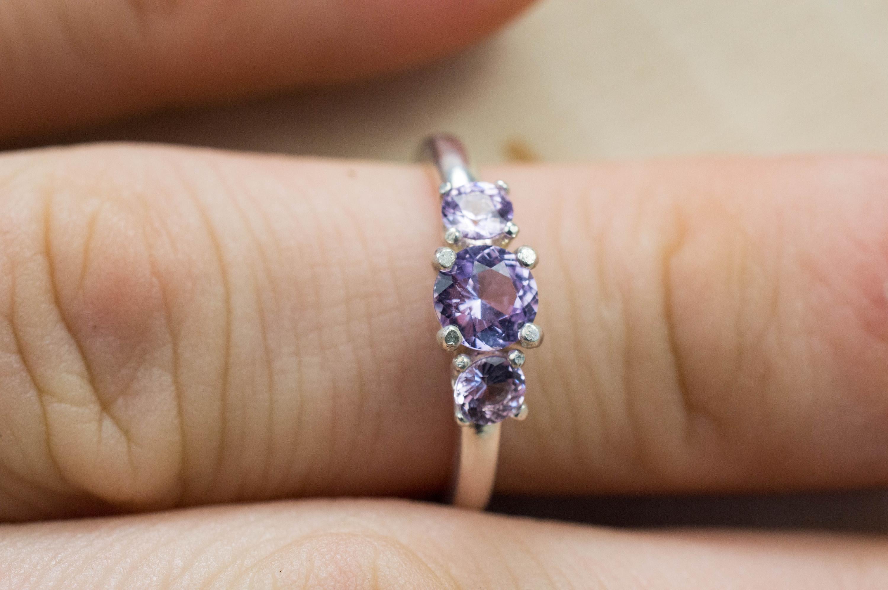 Lavender Spinel Ring; Natural Untreated Vietnam Purple Spinel; 0.860cts